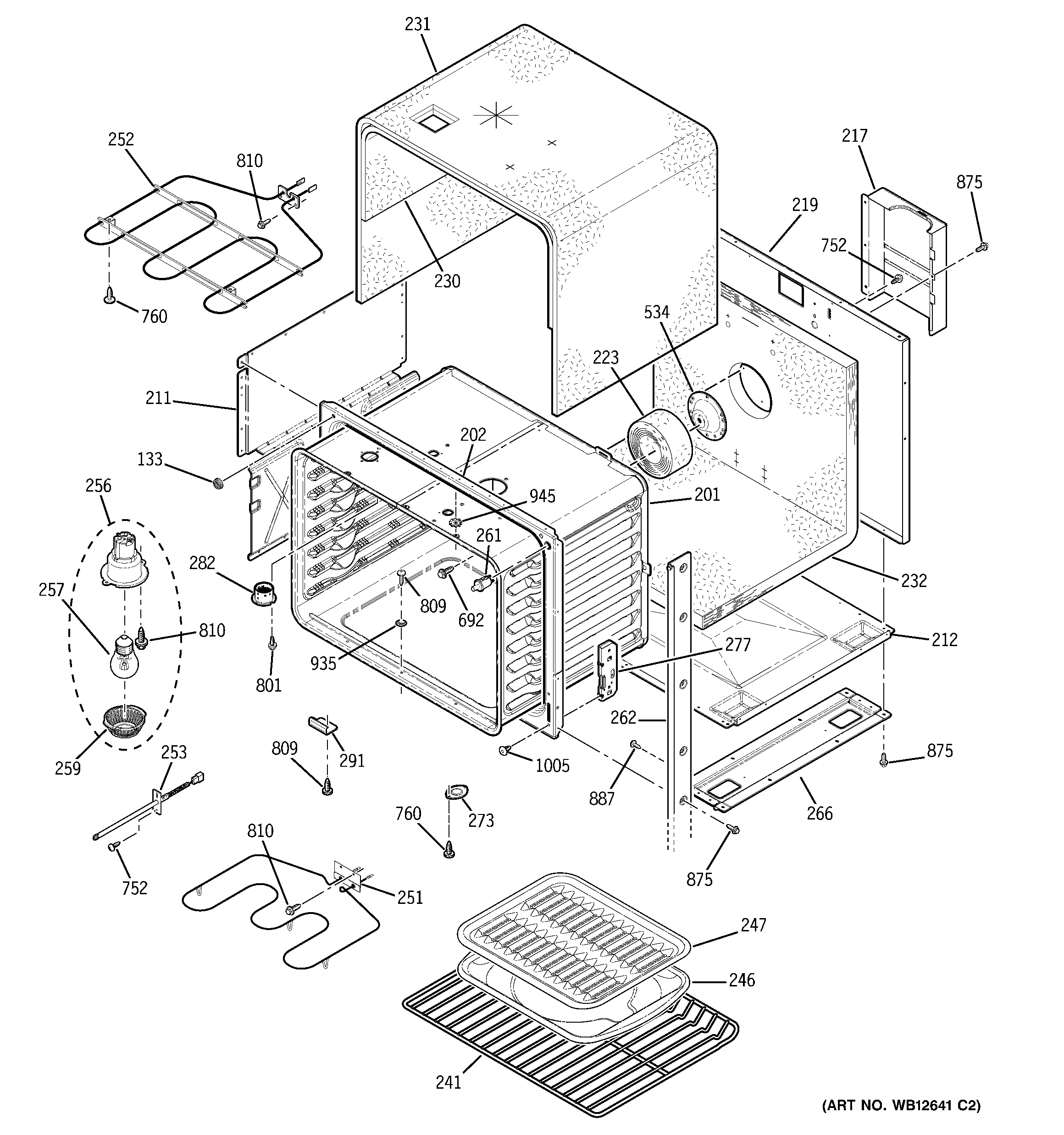 GE JTP28CF3CC upper body diagram