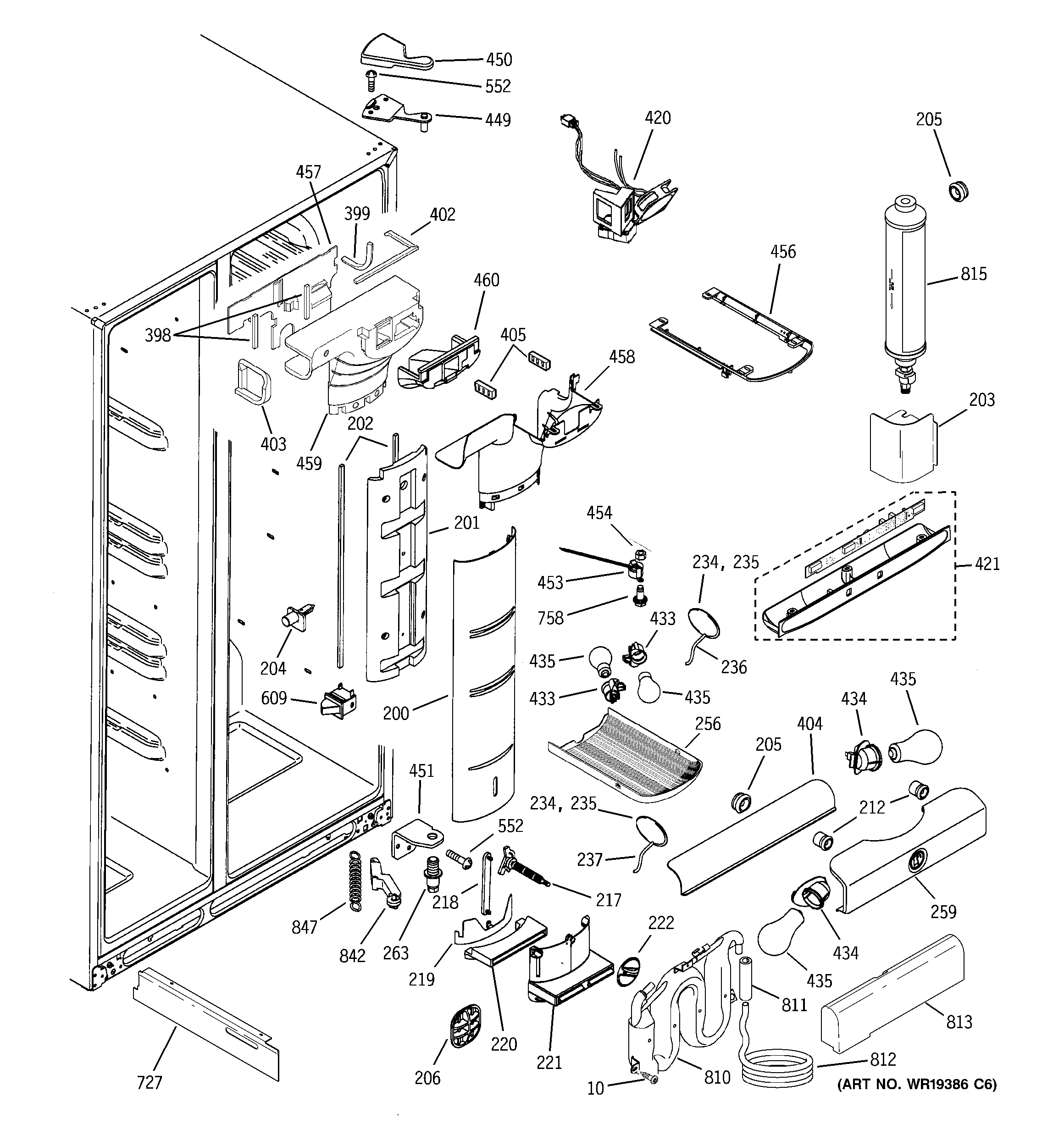 GE PSG25MIMHCWW fresh food section diagram