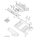 GE JGBP24BEH1CT control panel & cooktop diagram