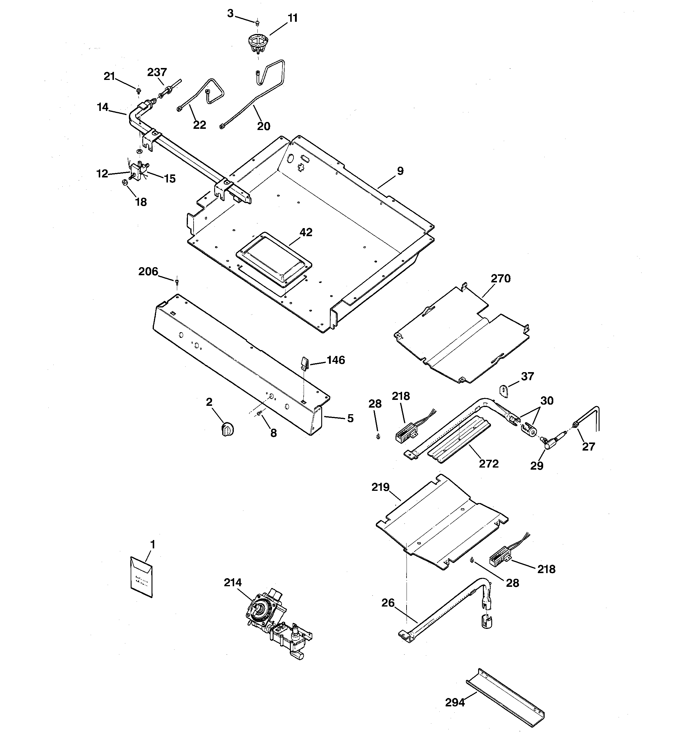 GE JGBP28WEH1WW gas & burner parts diagram