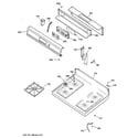 GE JGBP28DEH1WH control panel & cooktop diagram
