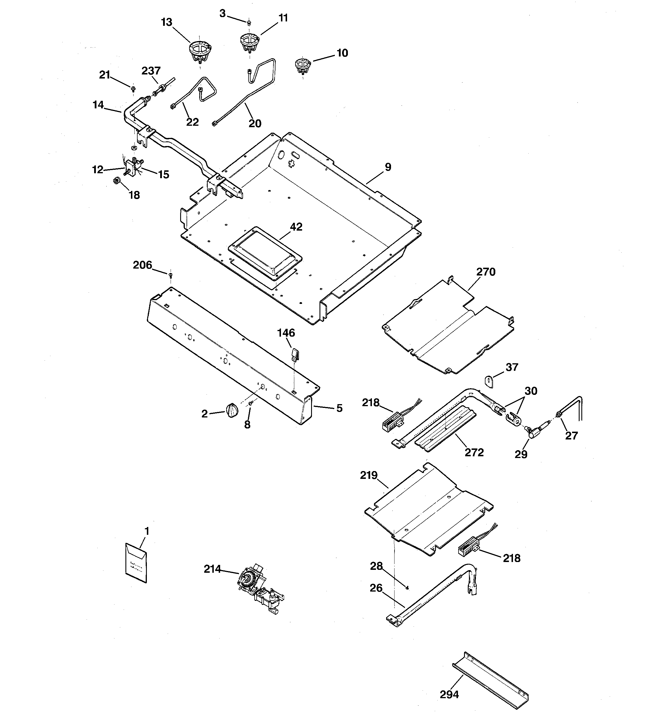 GE JGBP80CEH1CC gas & burner parts diagram