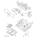 GE JGBP85WEH1WW control panel & cooktop diagram