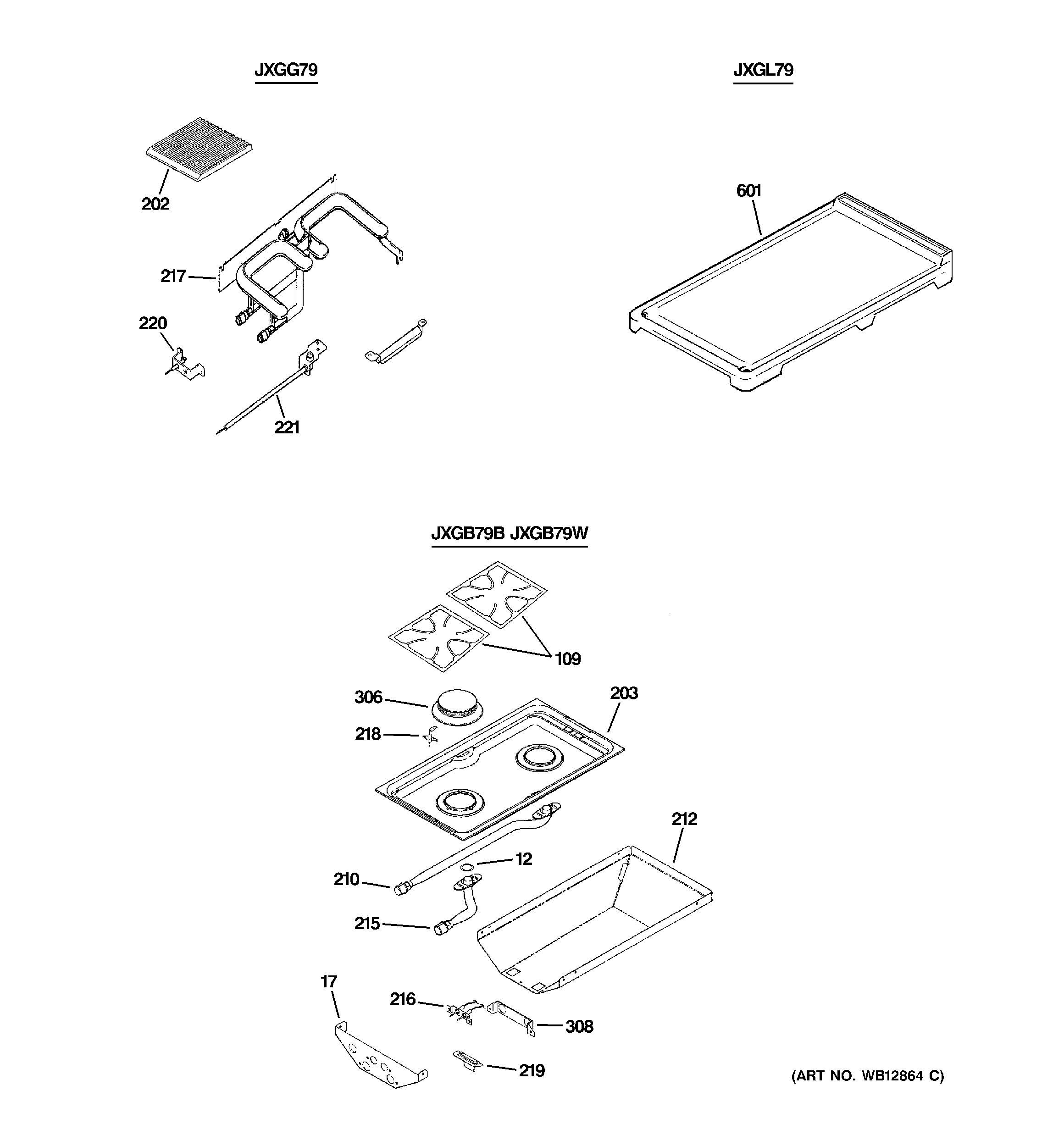 GE JGP979BEF2BB accessory modules diagram