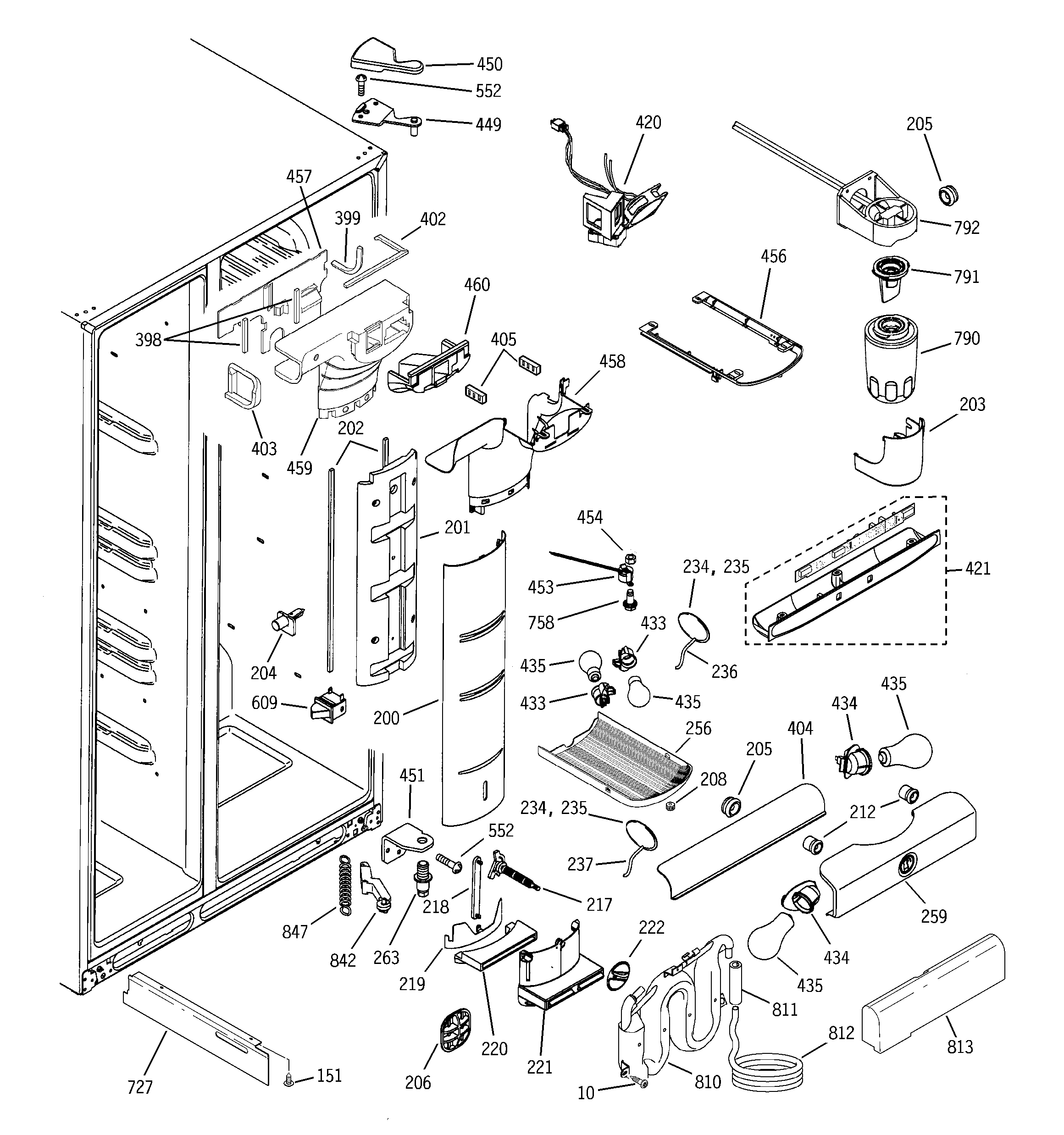 GE PSK29NGNCCCC fresh food section diagram