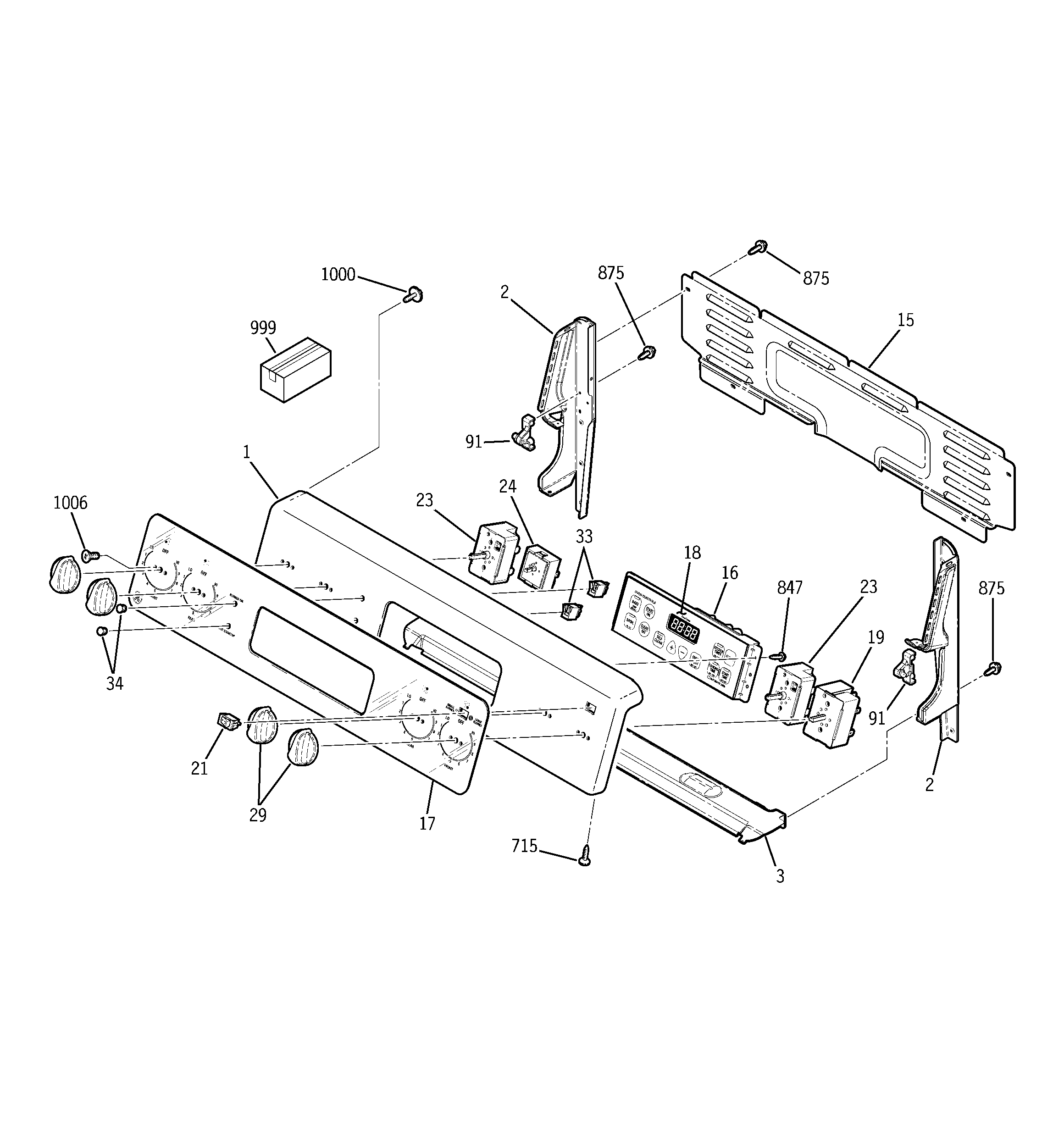 GE JBP69SH2SS control panel diagram