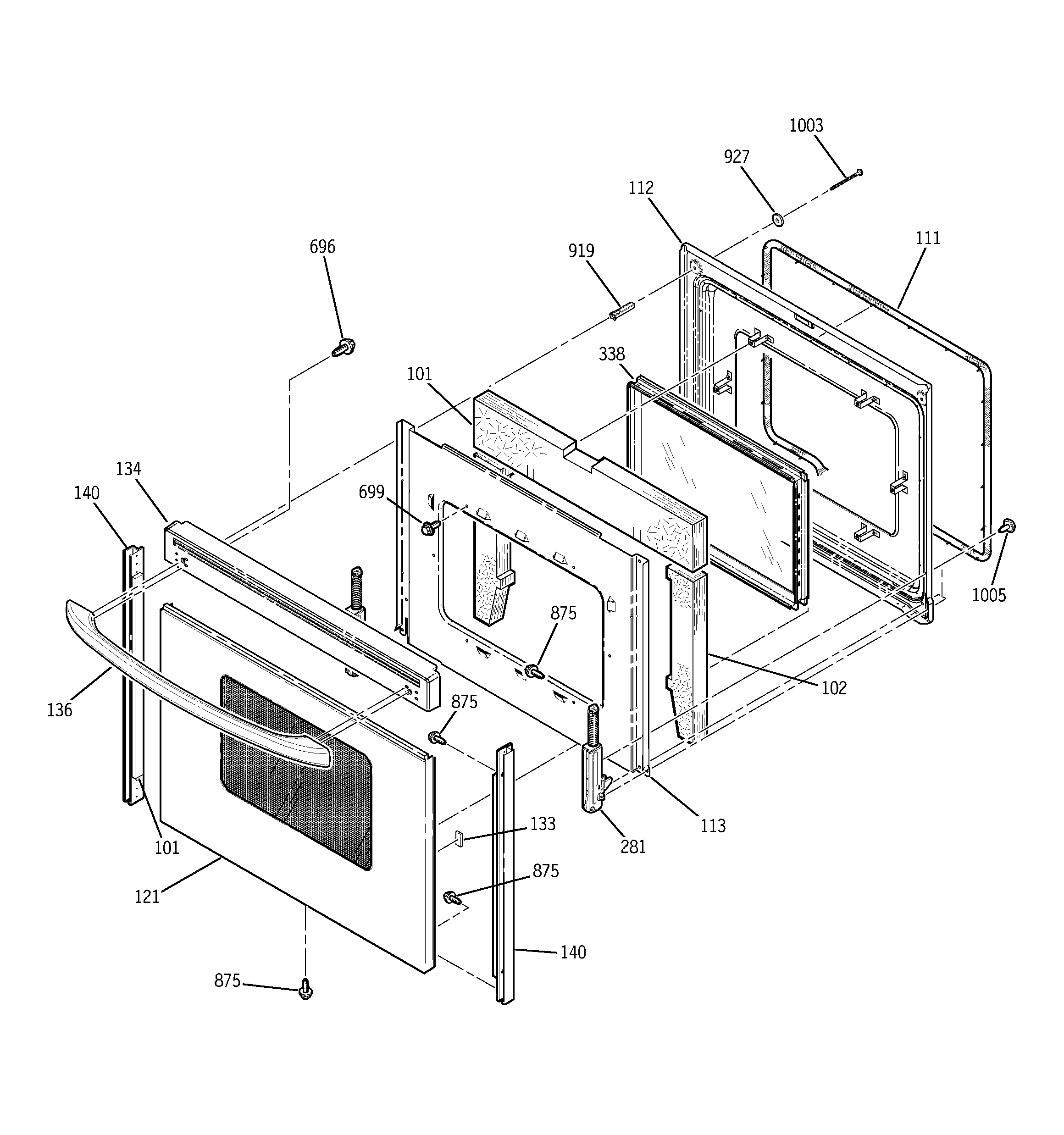 GE JBP69SH2SS door diagram