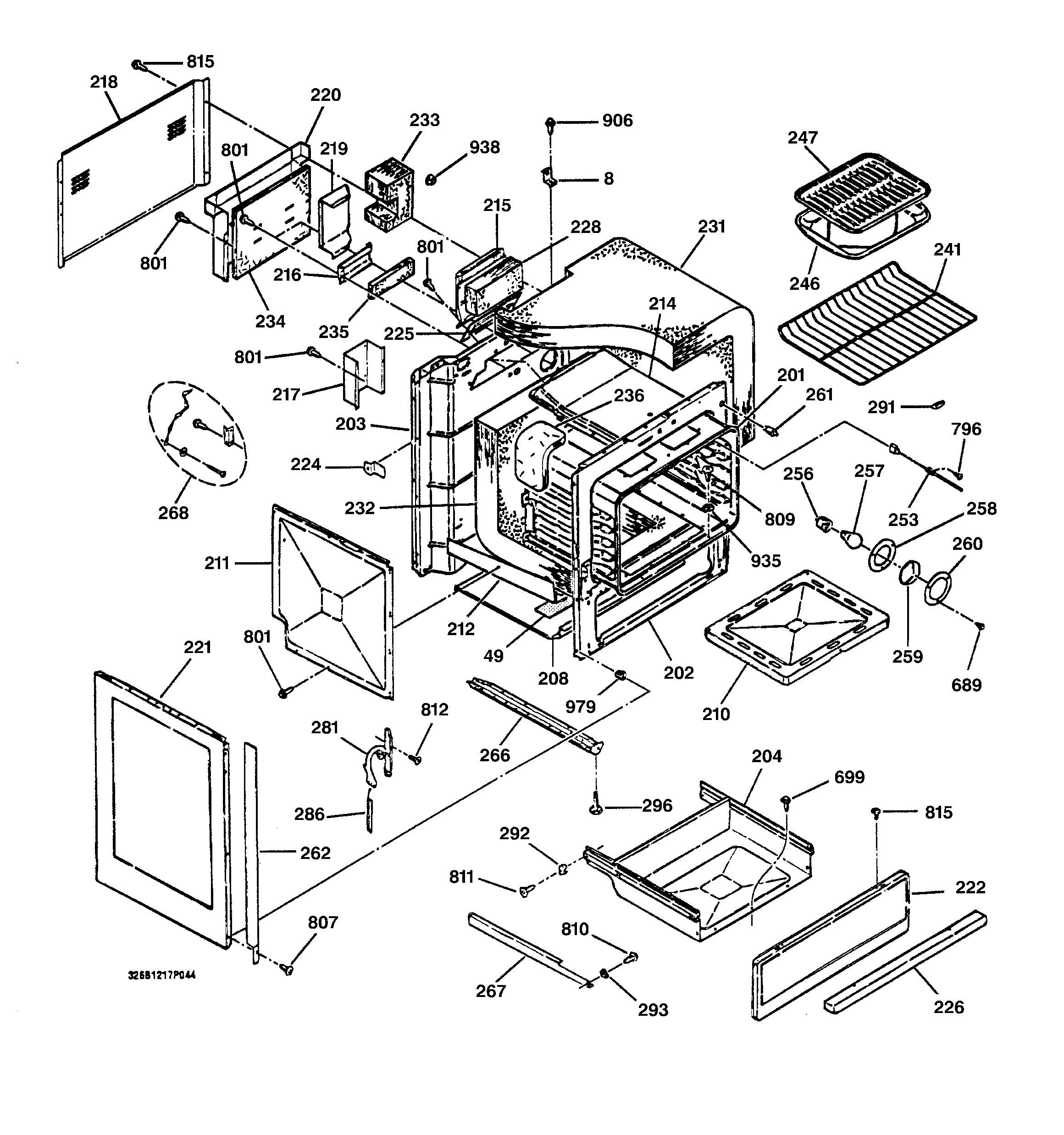 GE JGSP23CEY1CC body parts diagram
