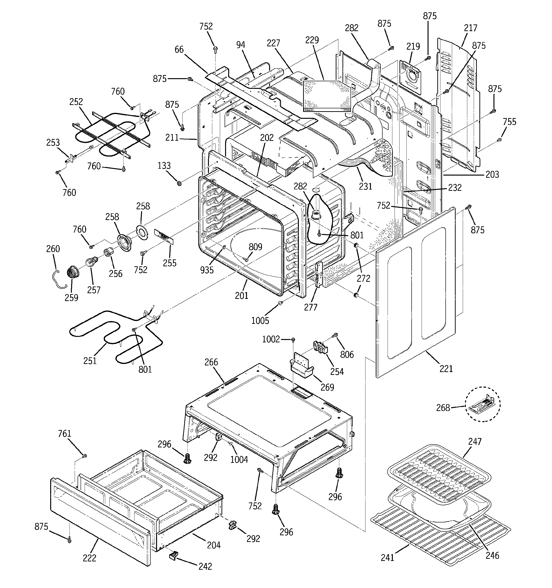 GE JB710WH2WW body parts diagram