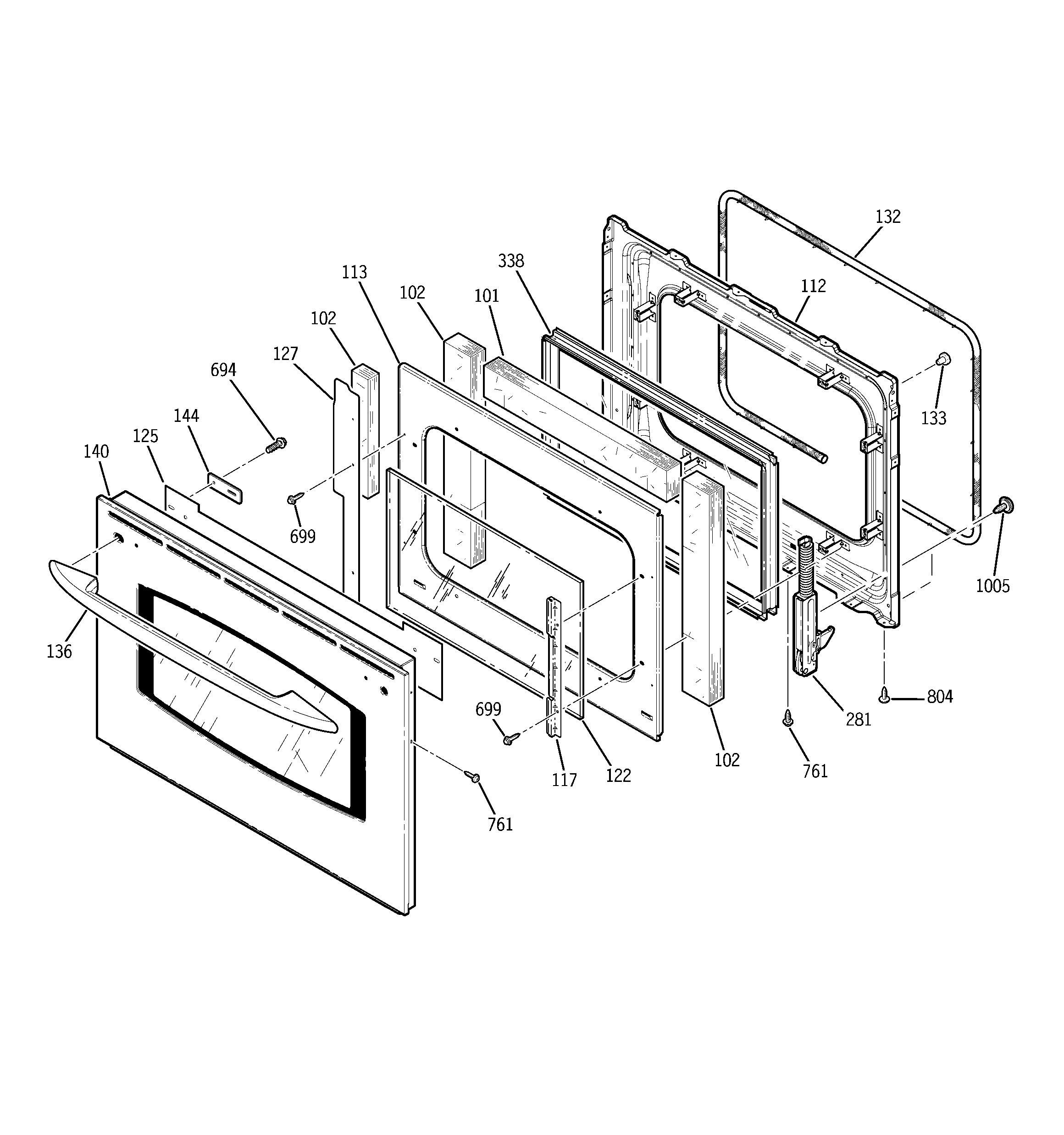 GE JD968SF4SS door diagram