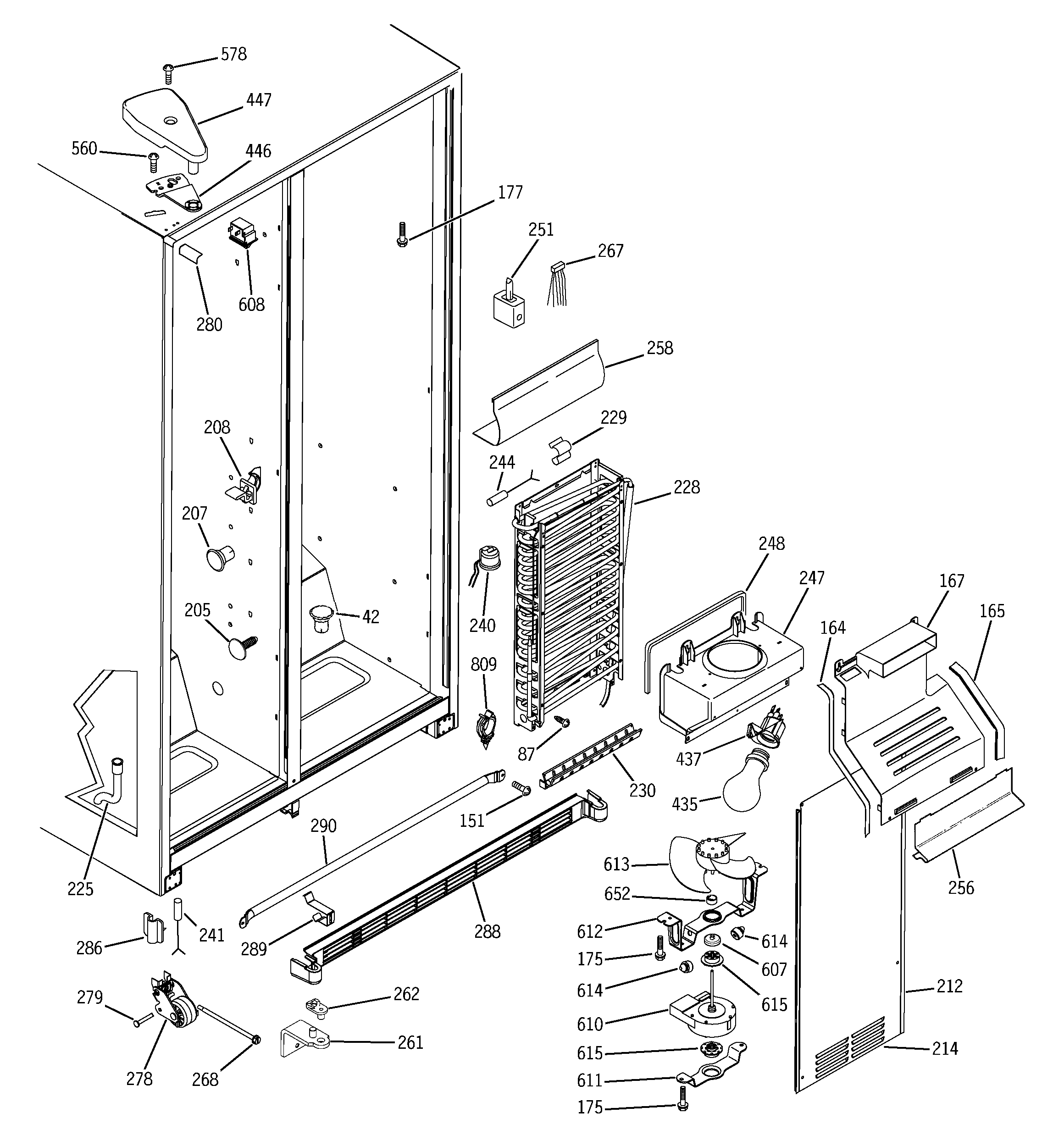 GE GSS22IFPDBB freezer section diagram