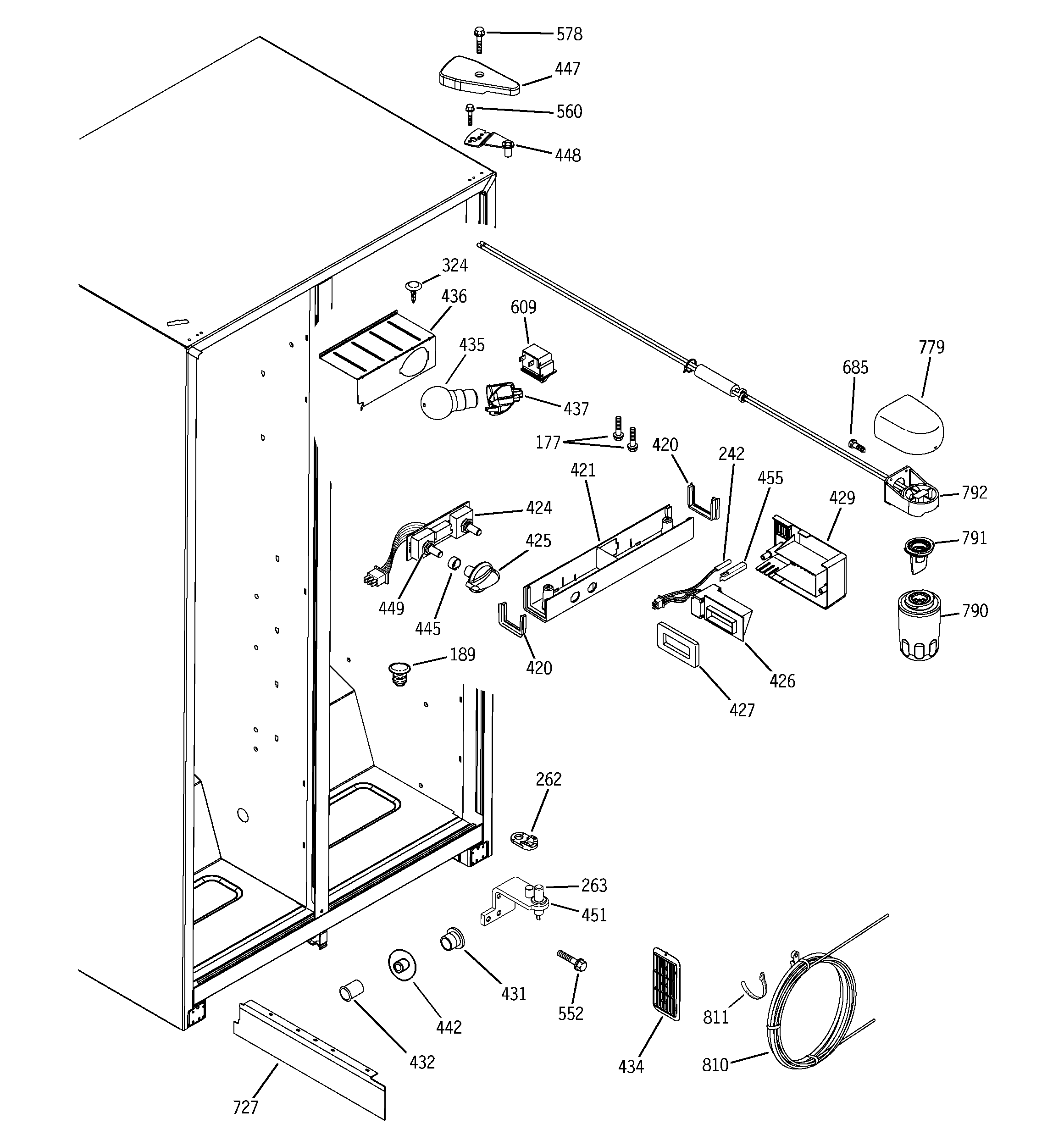 GE GSS22IFPDBB fresh food section diagram