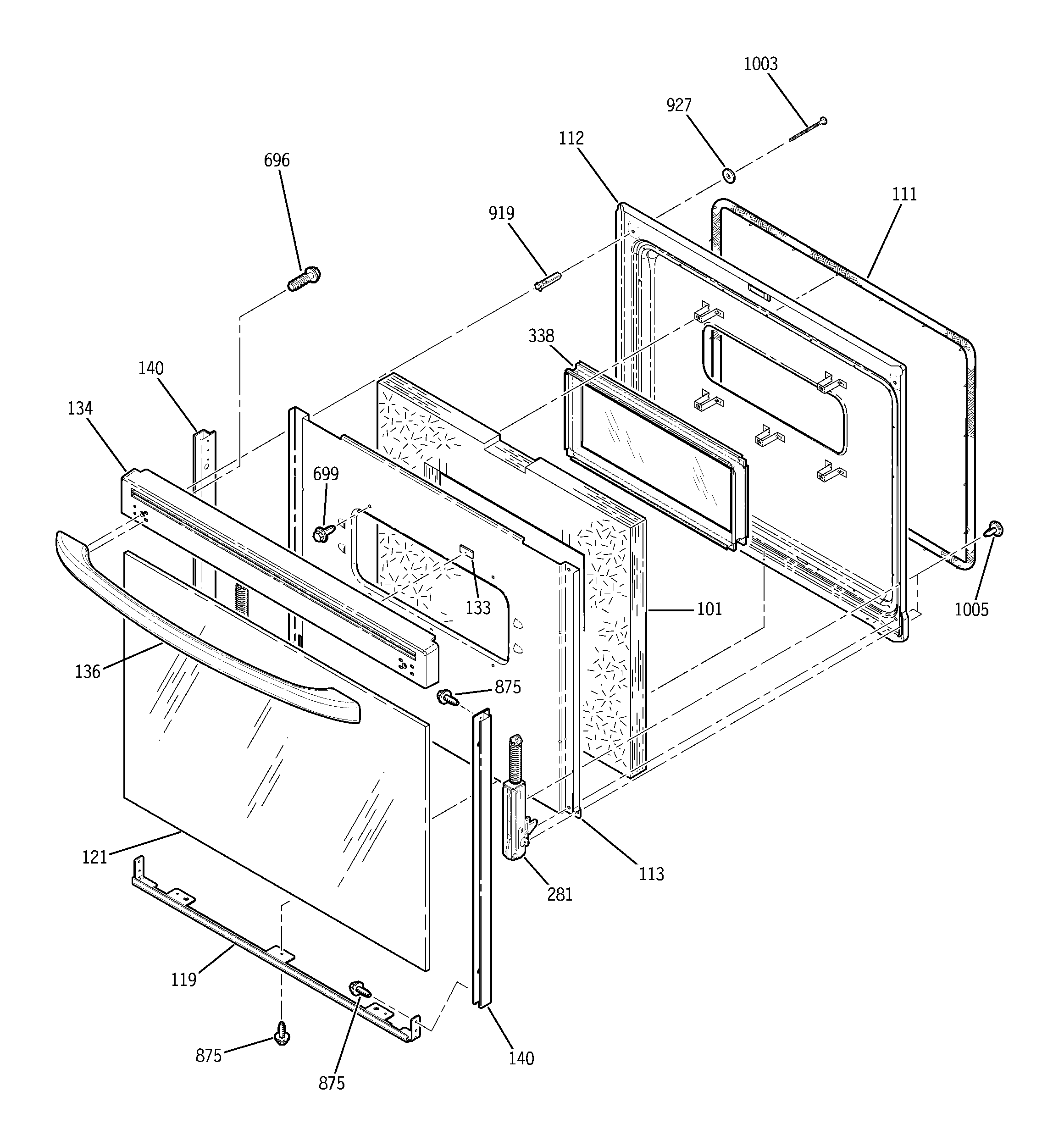 GE JBP64WH2WW door diagram