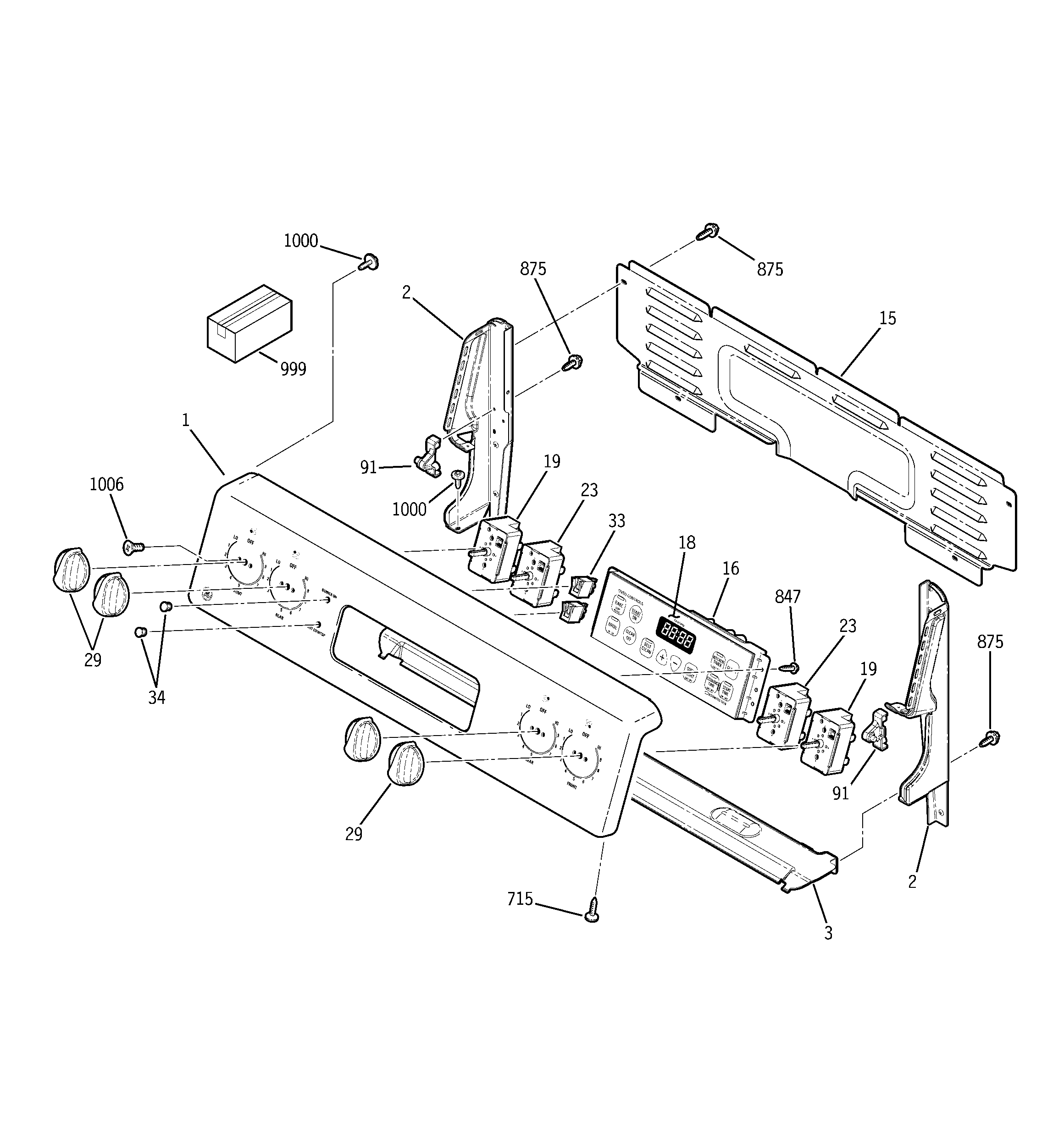 GE JBP66BH2WH control panel diagram