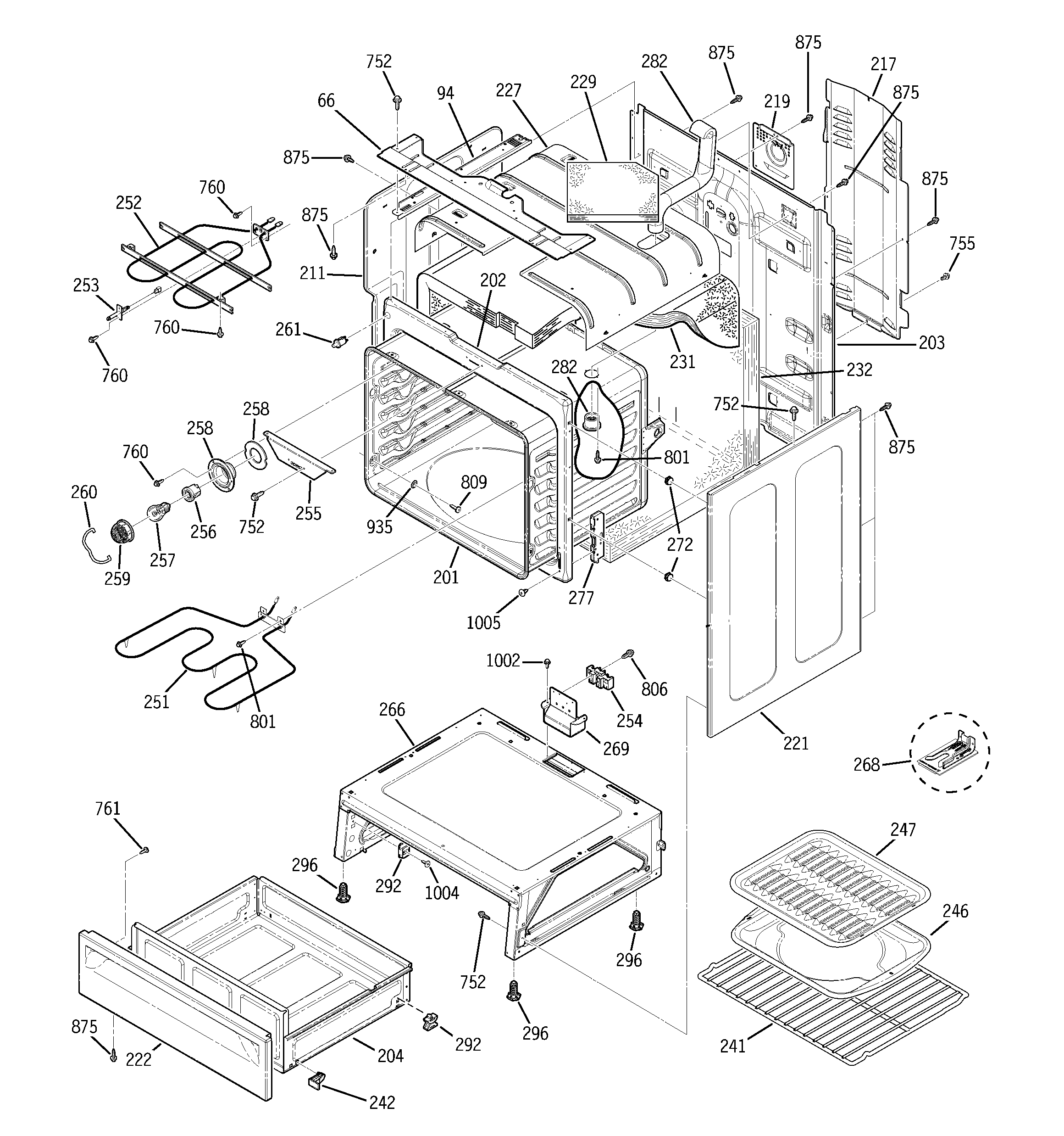 GE JBP82BH2BB body parts diagram