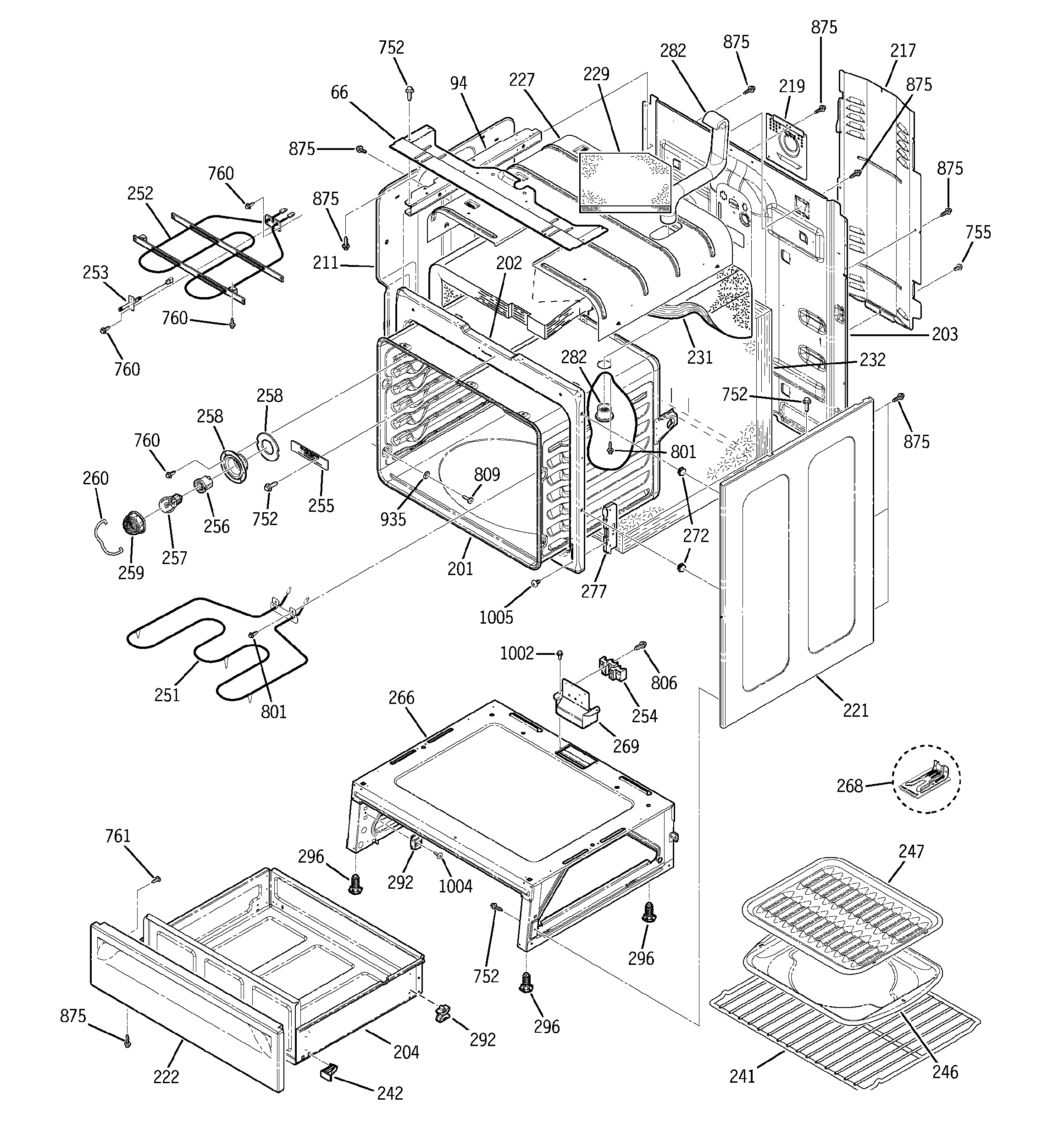 GE JBP67WH2WW body parts diagram