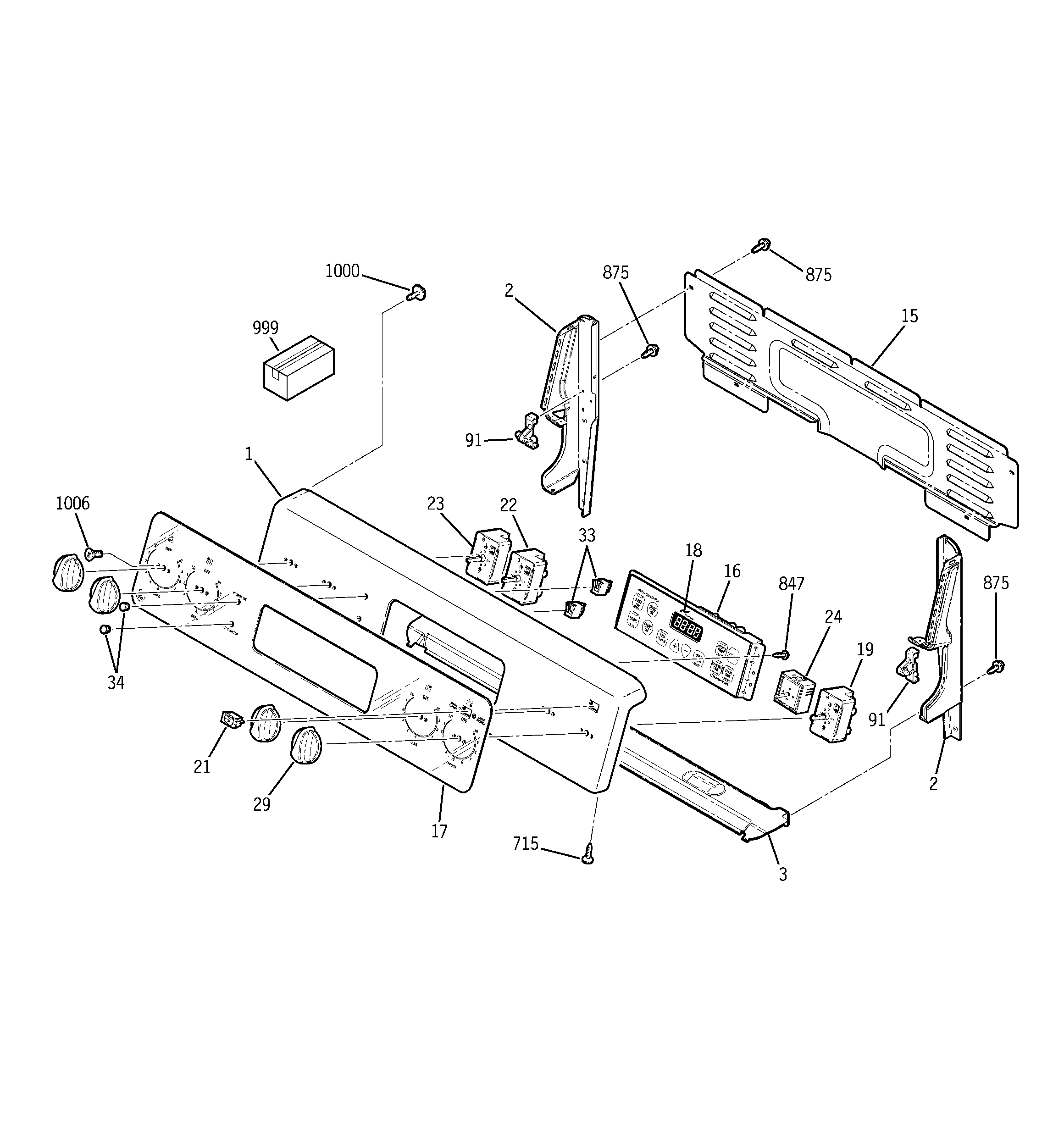GE JBP67SH2SS control panel diagram