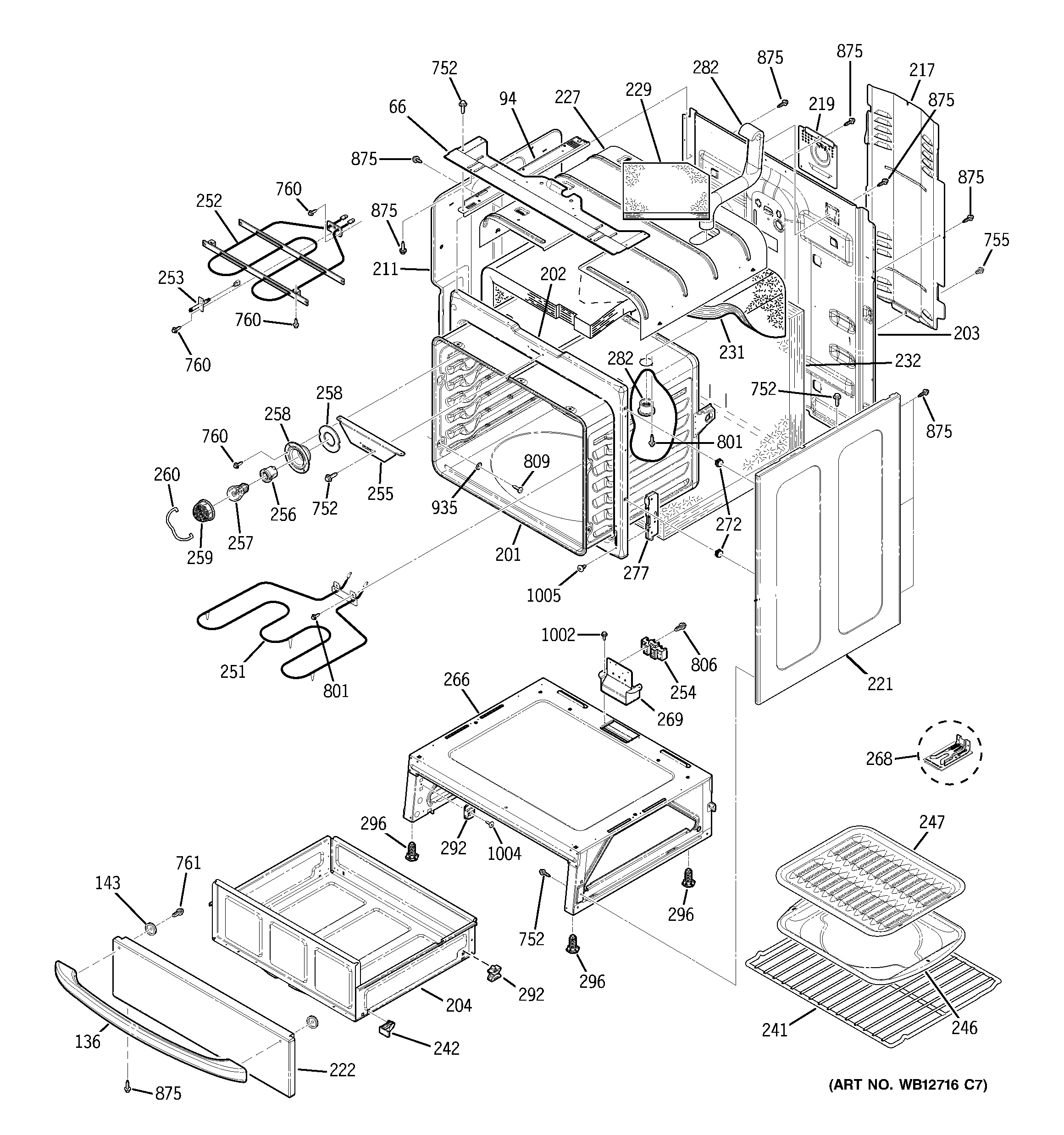 GE JBP67SH2SS body parts diagram