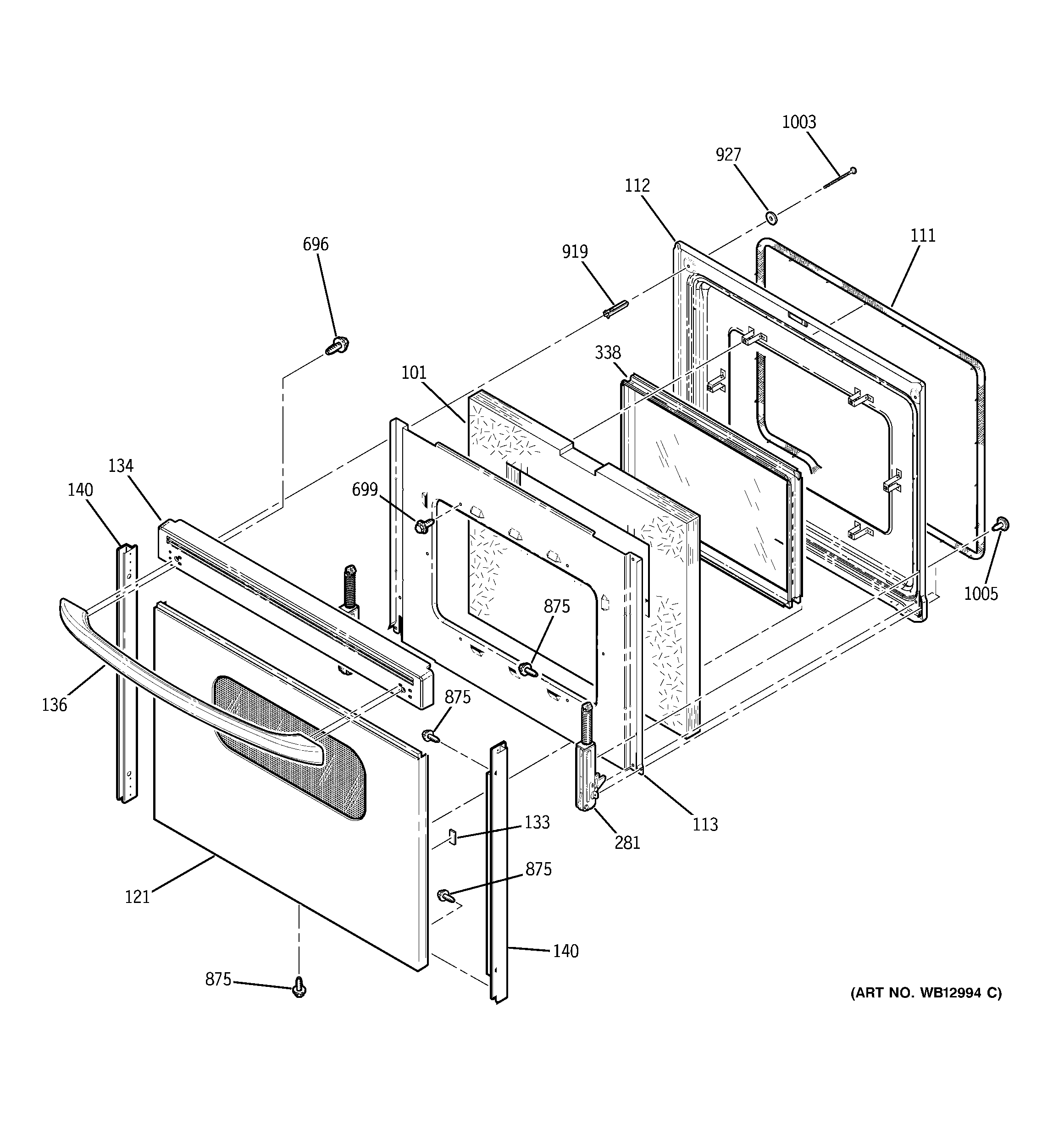 GE JBP67SH2SS door diagram