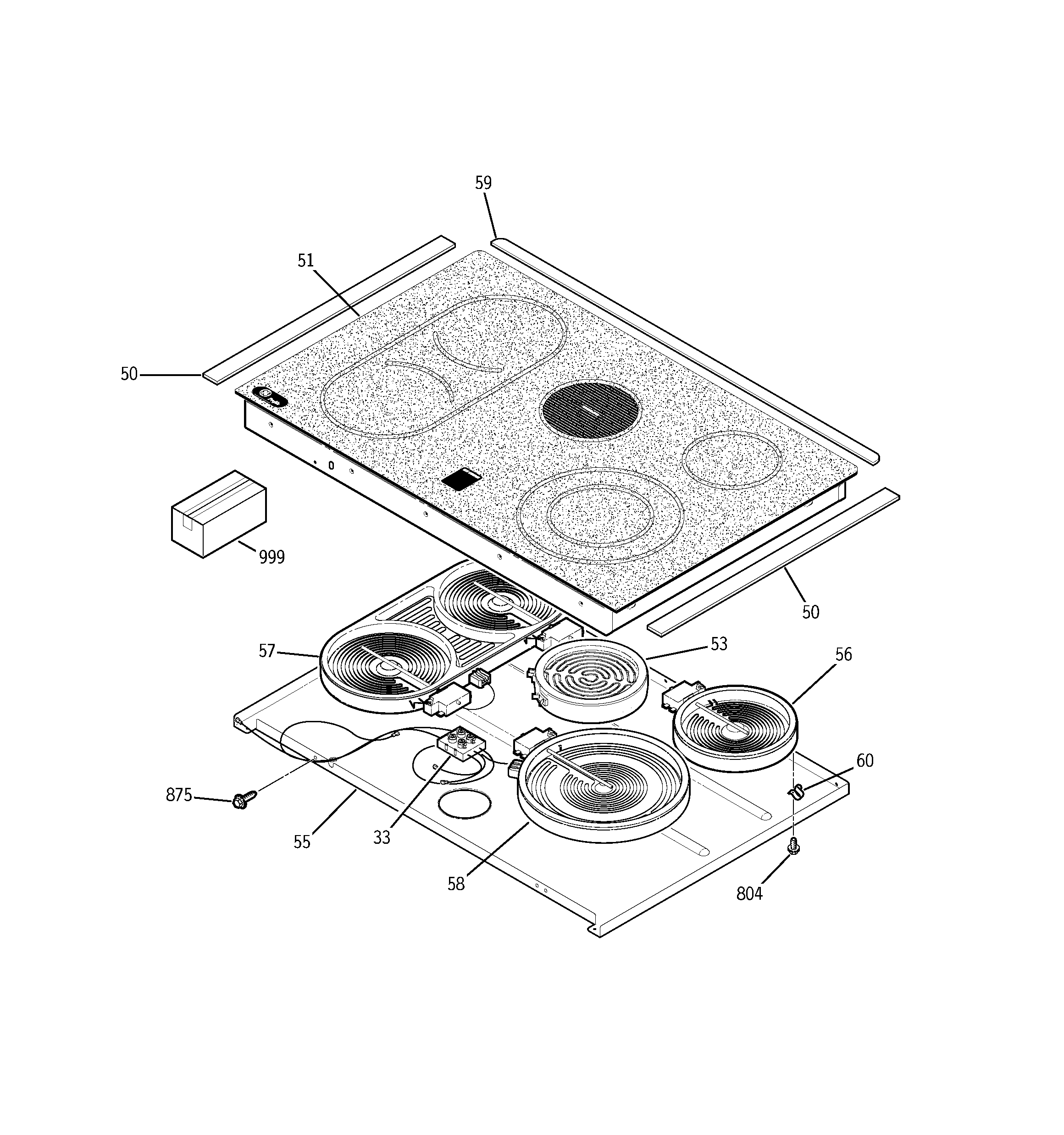 GE JCS968KF4CC cooktop diagram