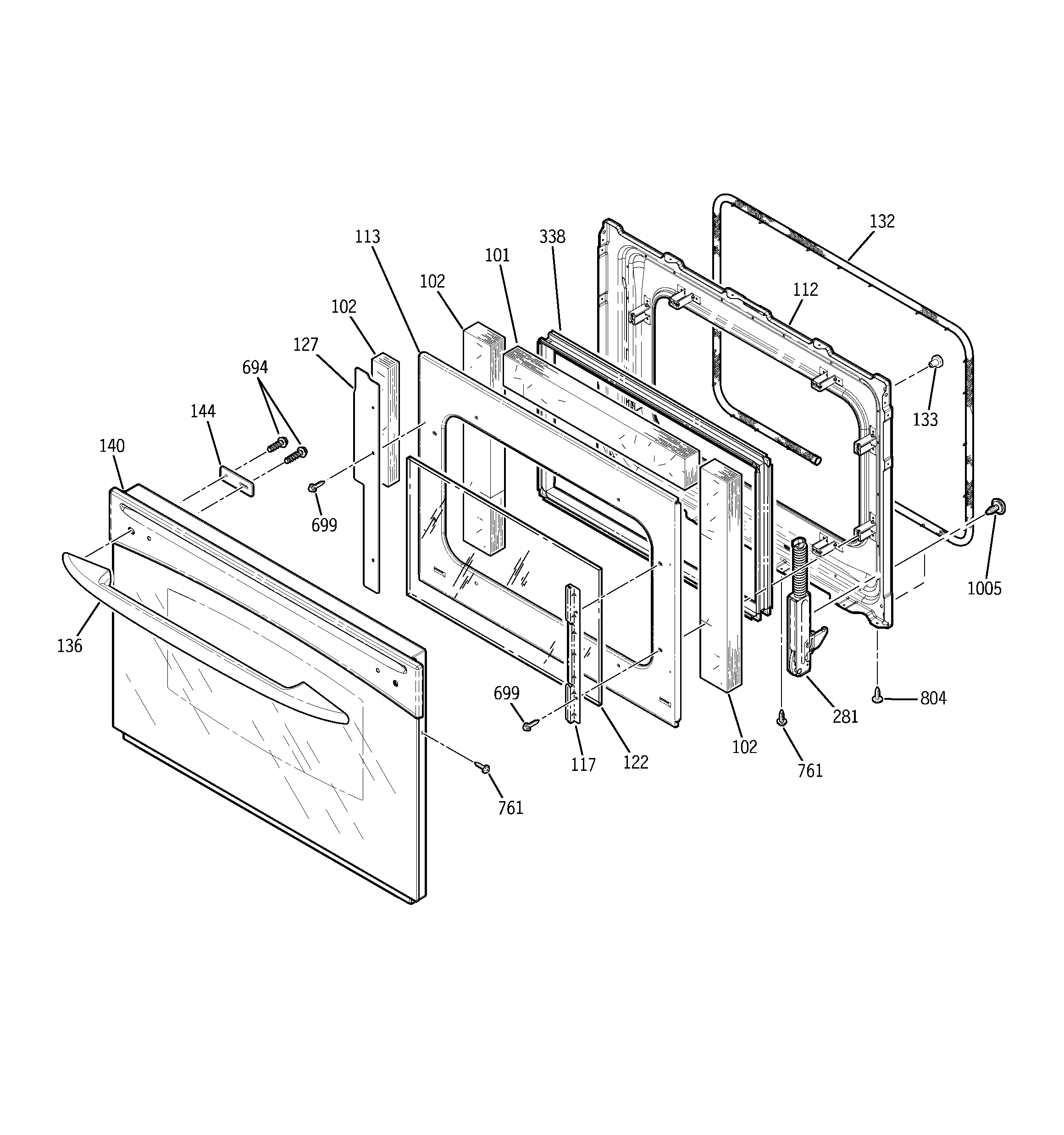 GE JCS968KF4CC door diagram