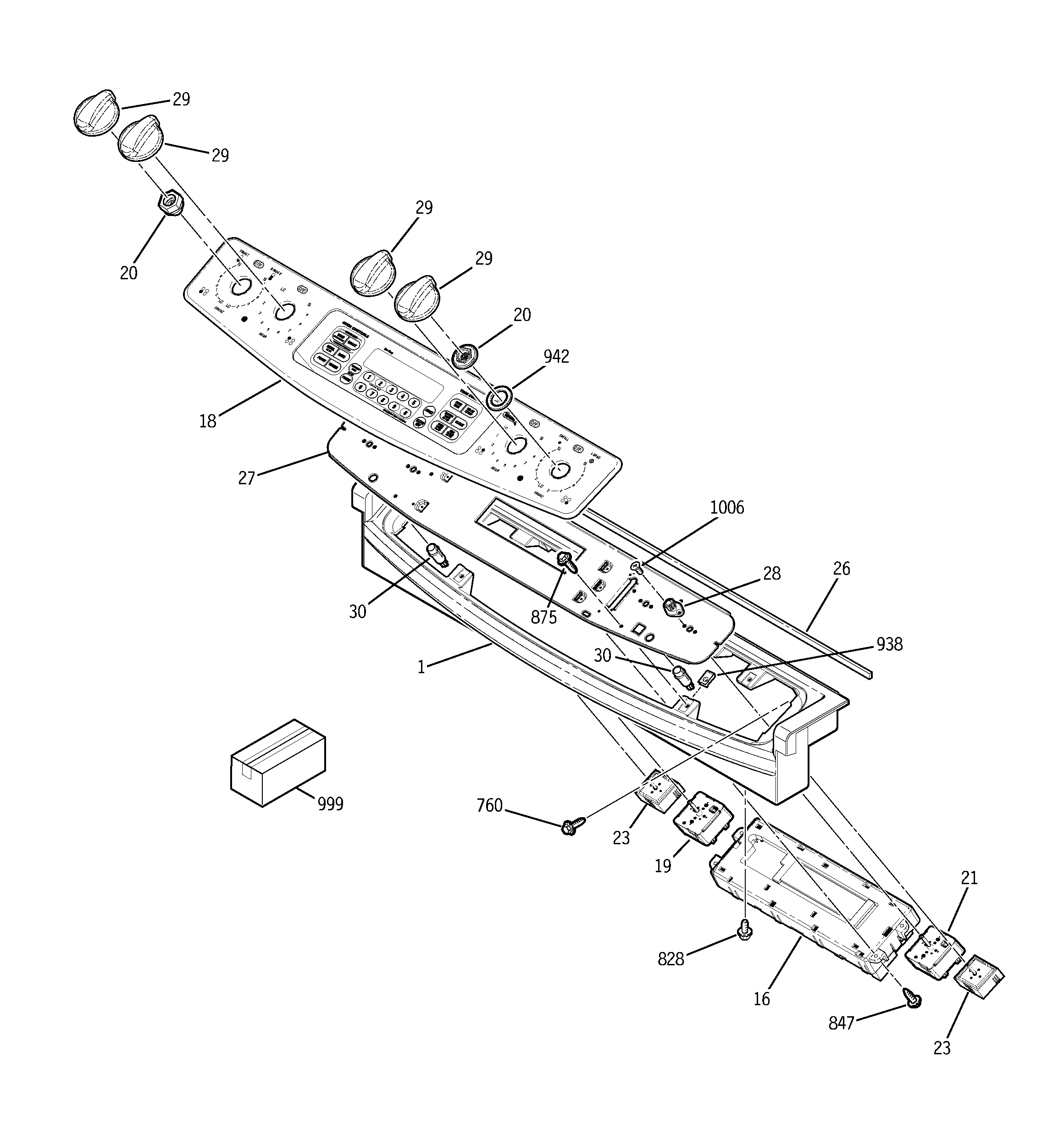 GE JCS968SF4SS control panel diagram