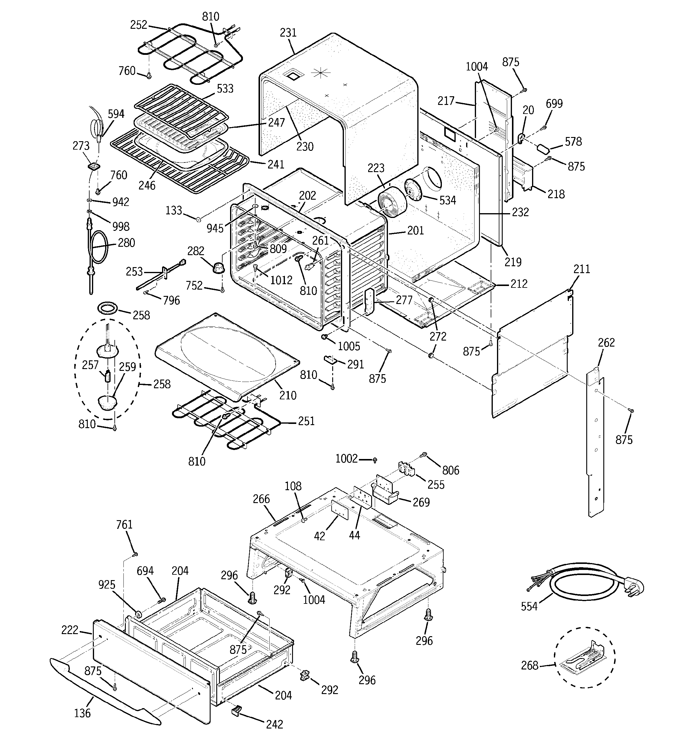 GE JCS968SF4SS body parts diagram