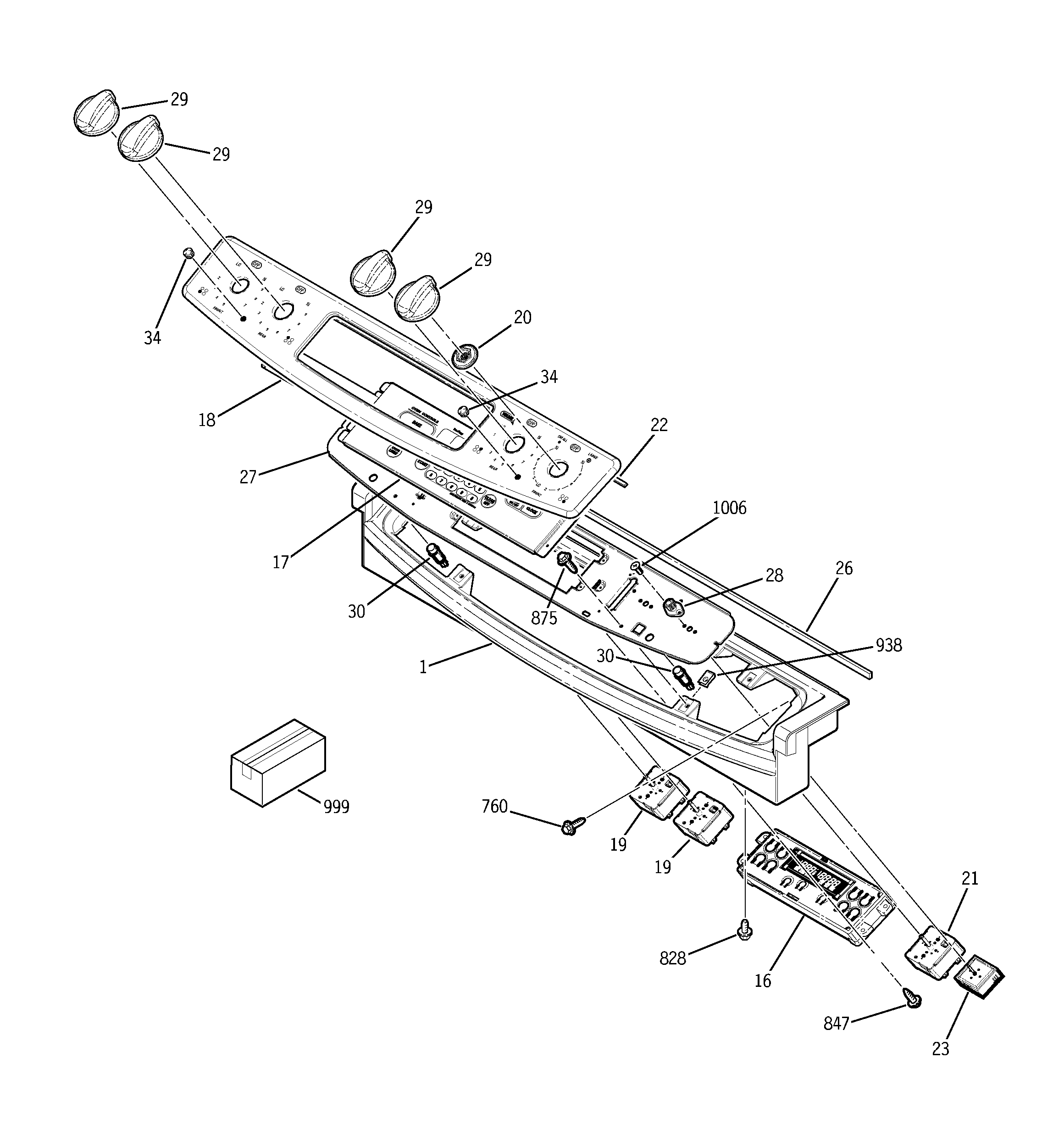 GE JSP47BF4BB control panel diagram