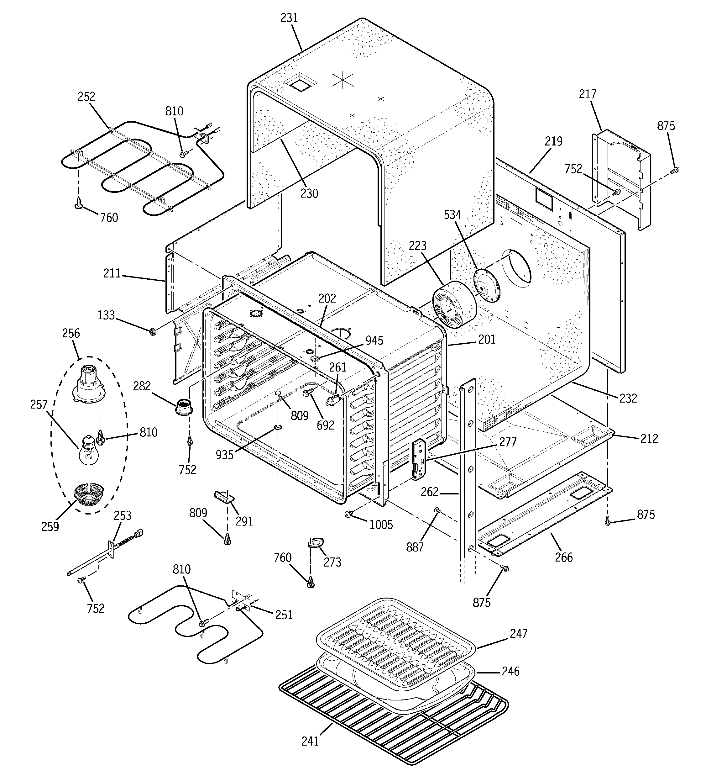 GE JTP50SH1SS upper body diagram