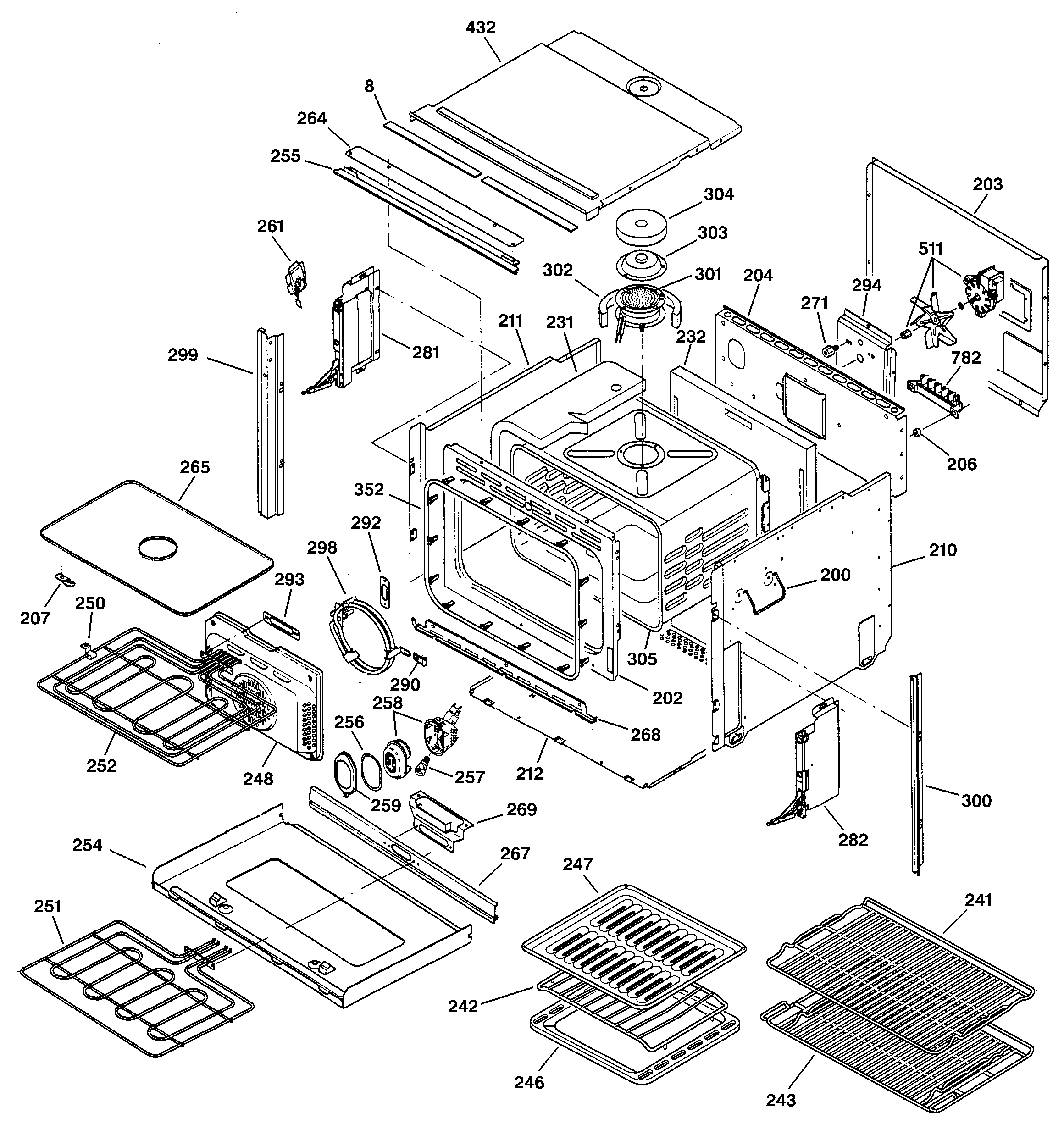 GE ZET837SB3SS body parts diagram