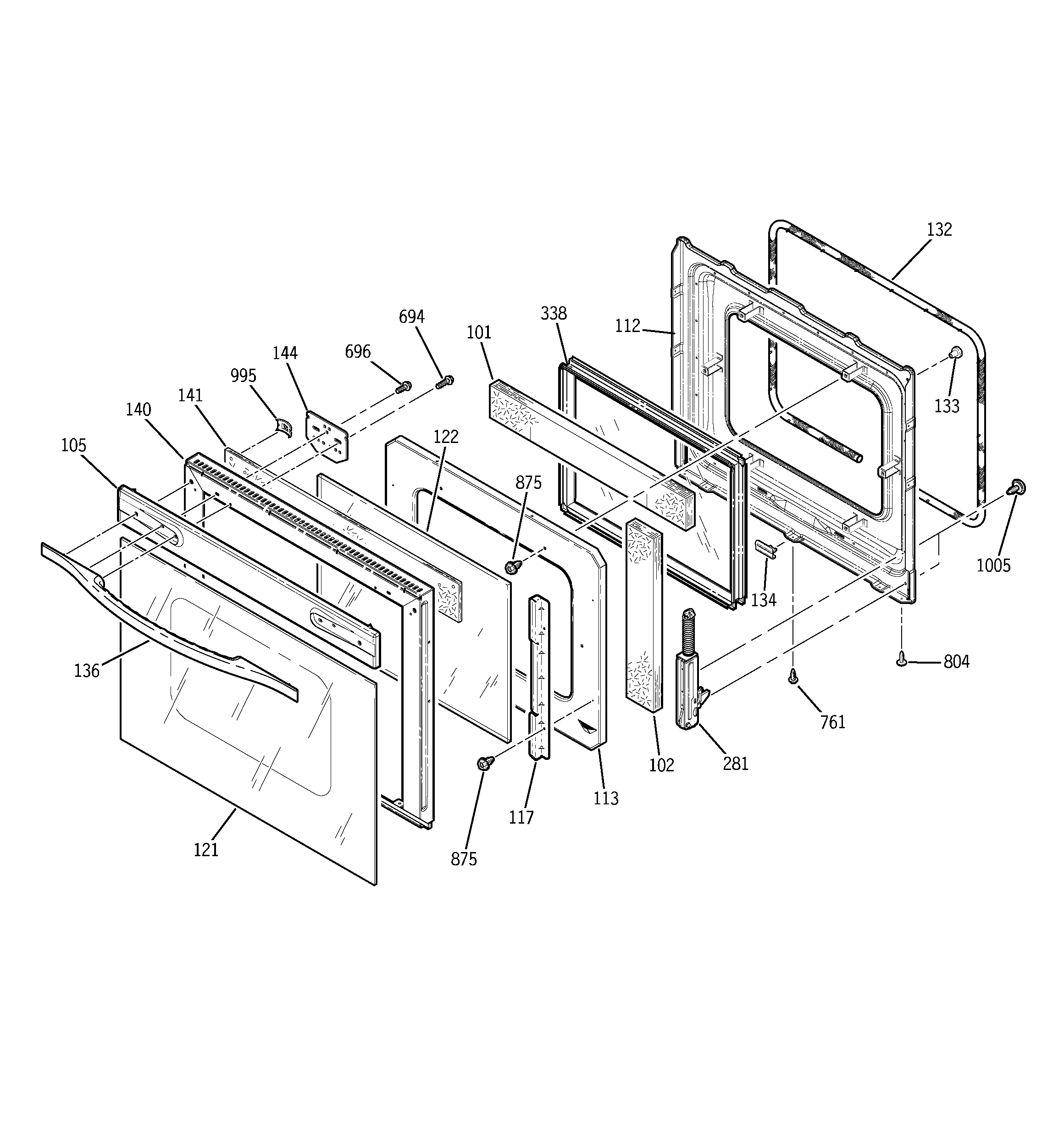 GE JKP56CD1CC door diagram
