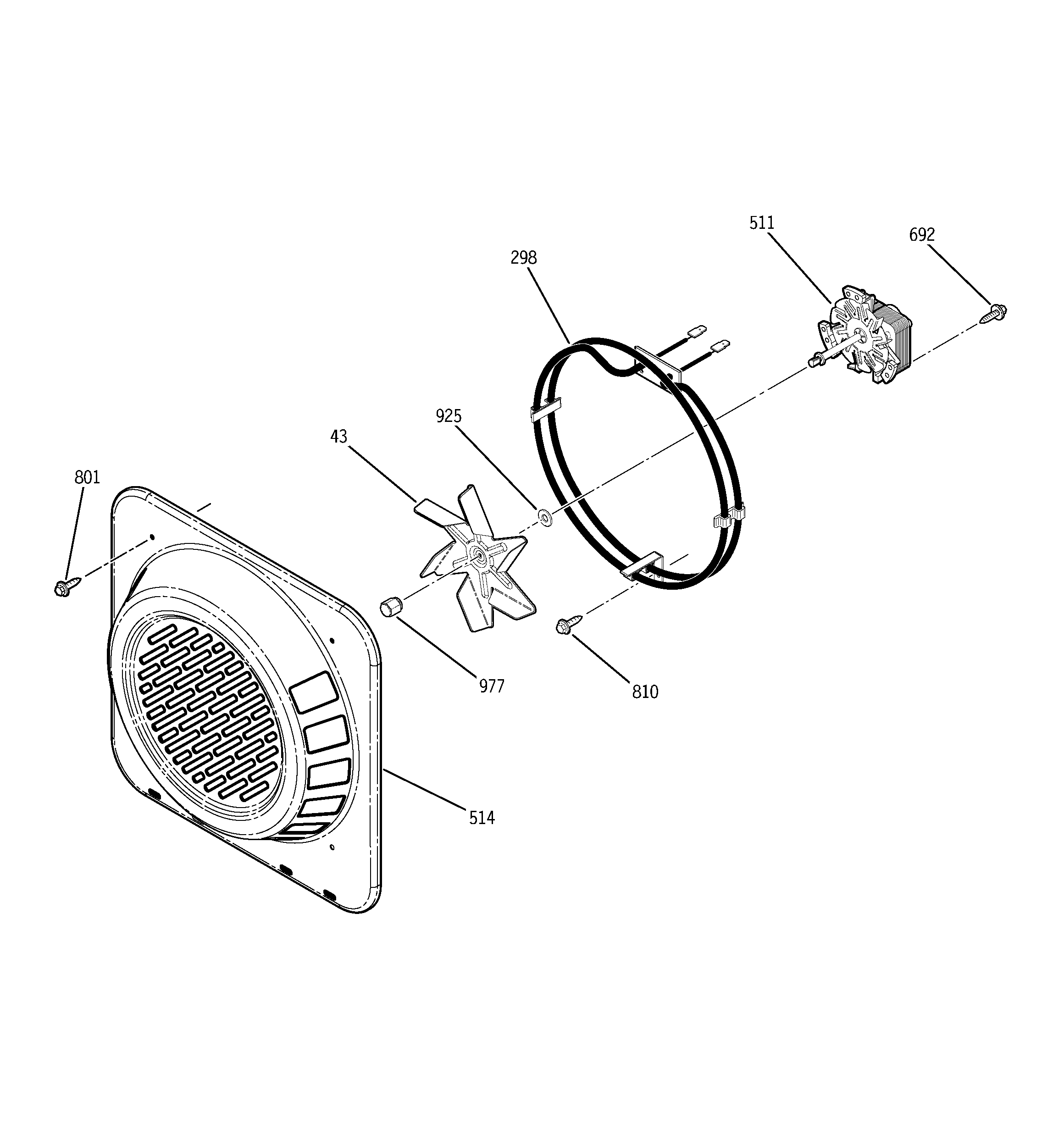 GE JKP56CD1CC convection fan diagram