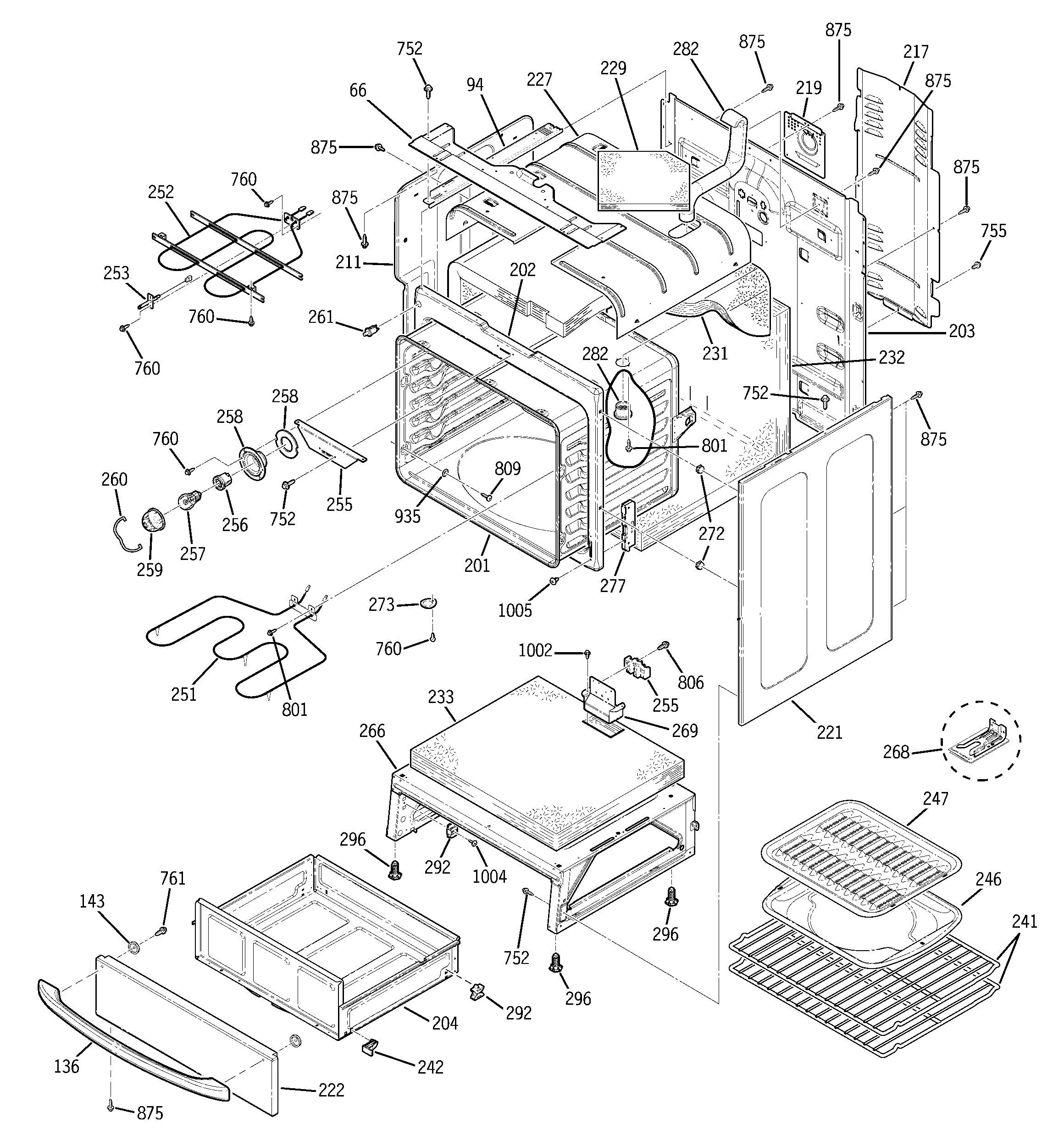 GE JBP84SH2SS body parts diagram