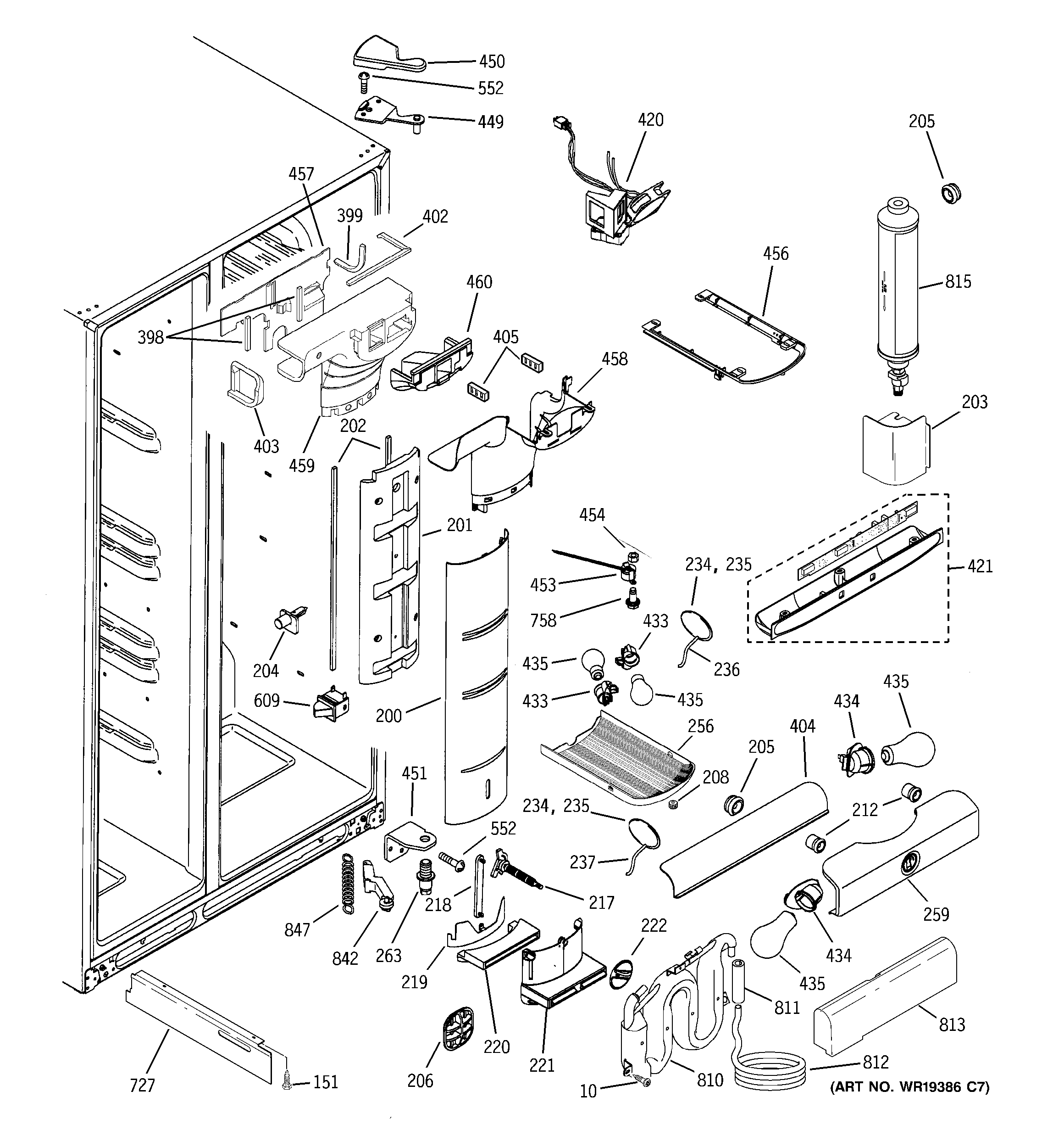 GE PIG21MIMHFWW fresh food section diagram