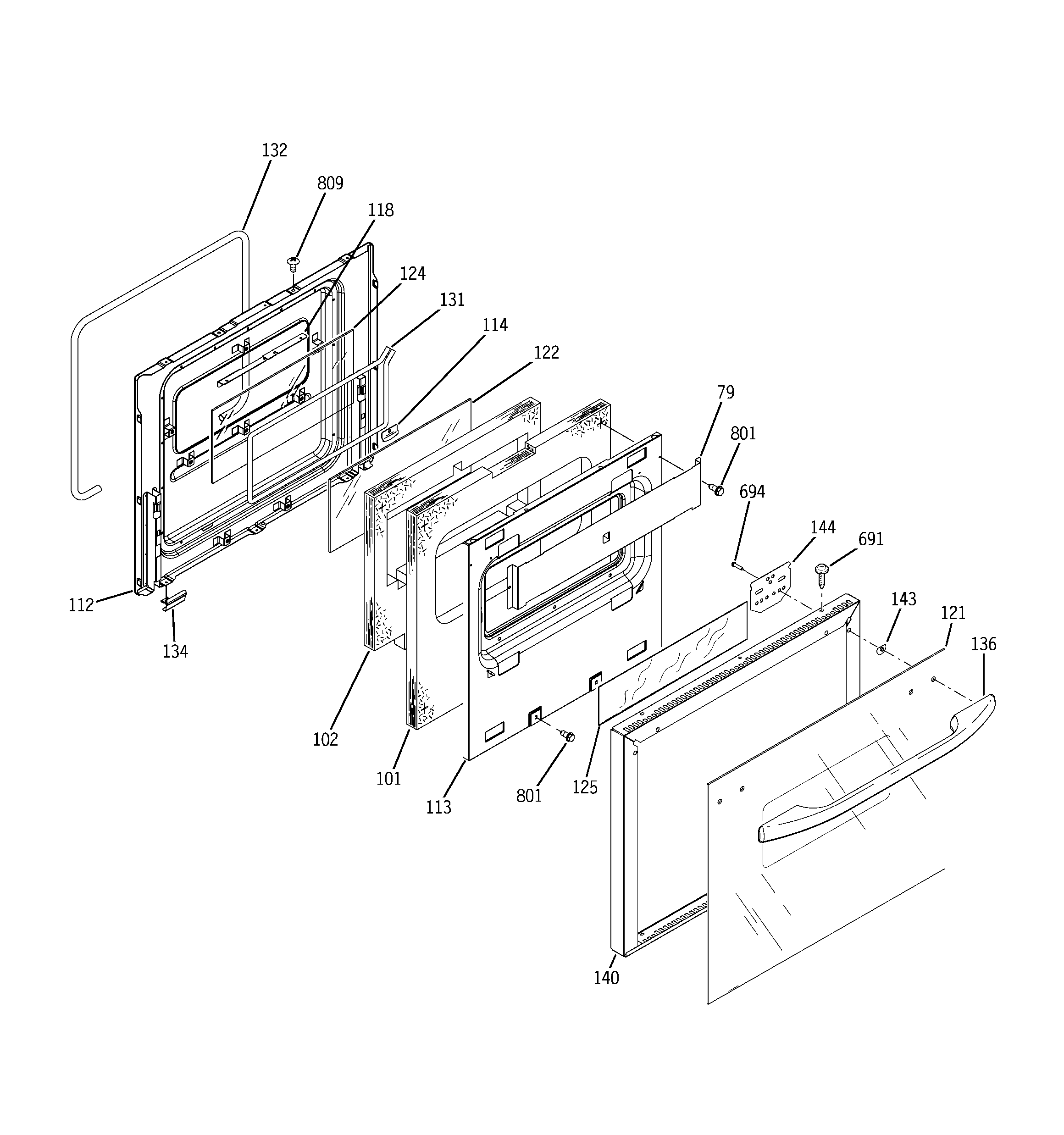 GE JRP28BJ1BB door diagram