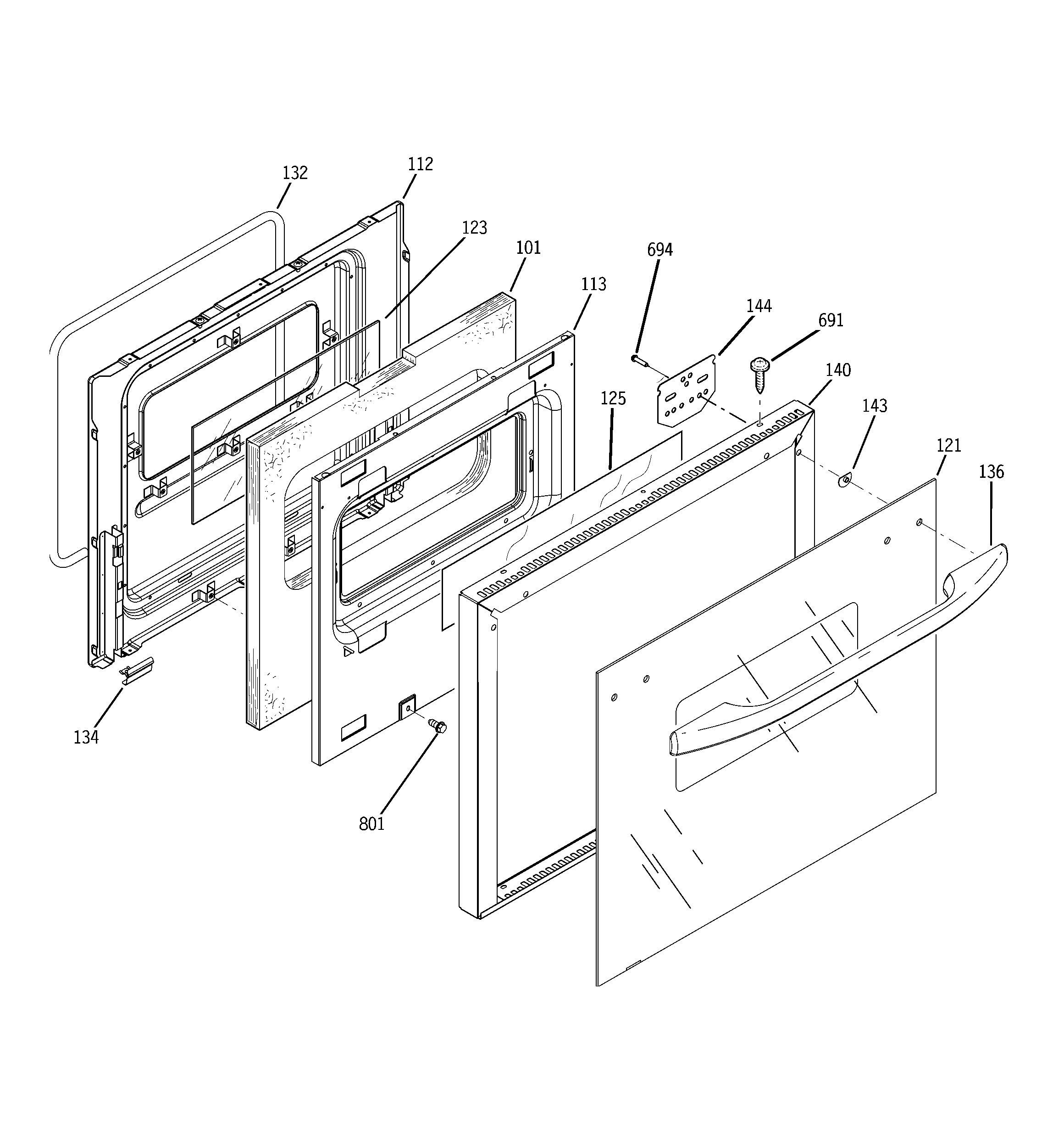 GE JRP28BJ1BB lower door diagram