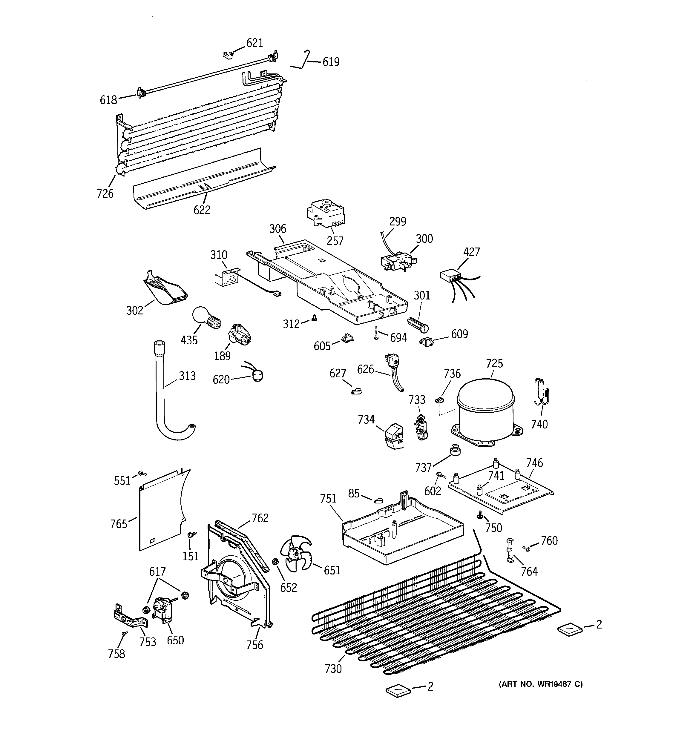 GE GTG15BBRCRWW unit parts diagram