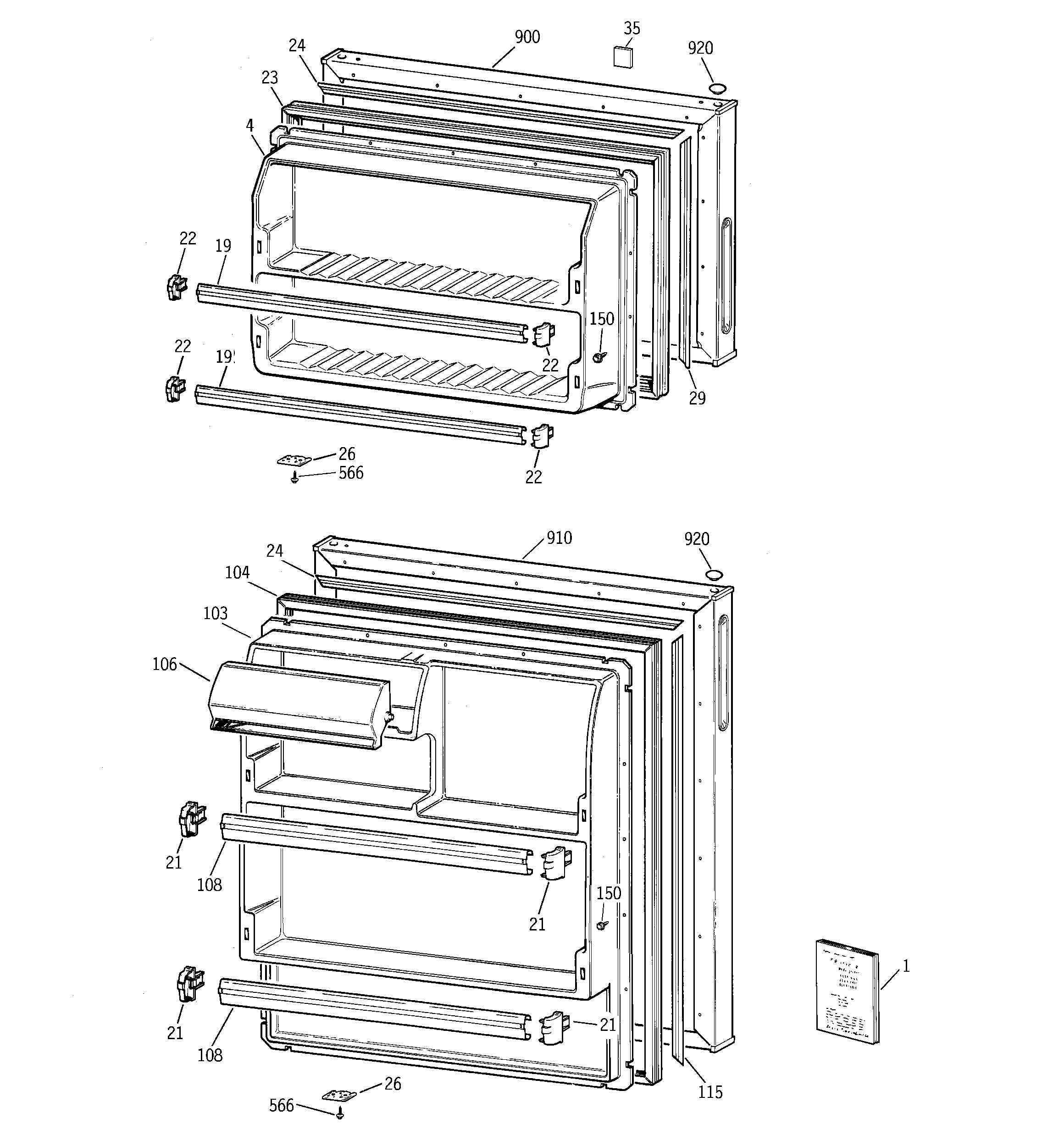 GE GTR15BBRFLCC doors diagram