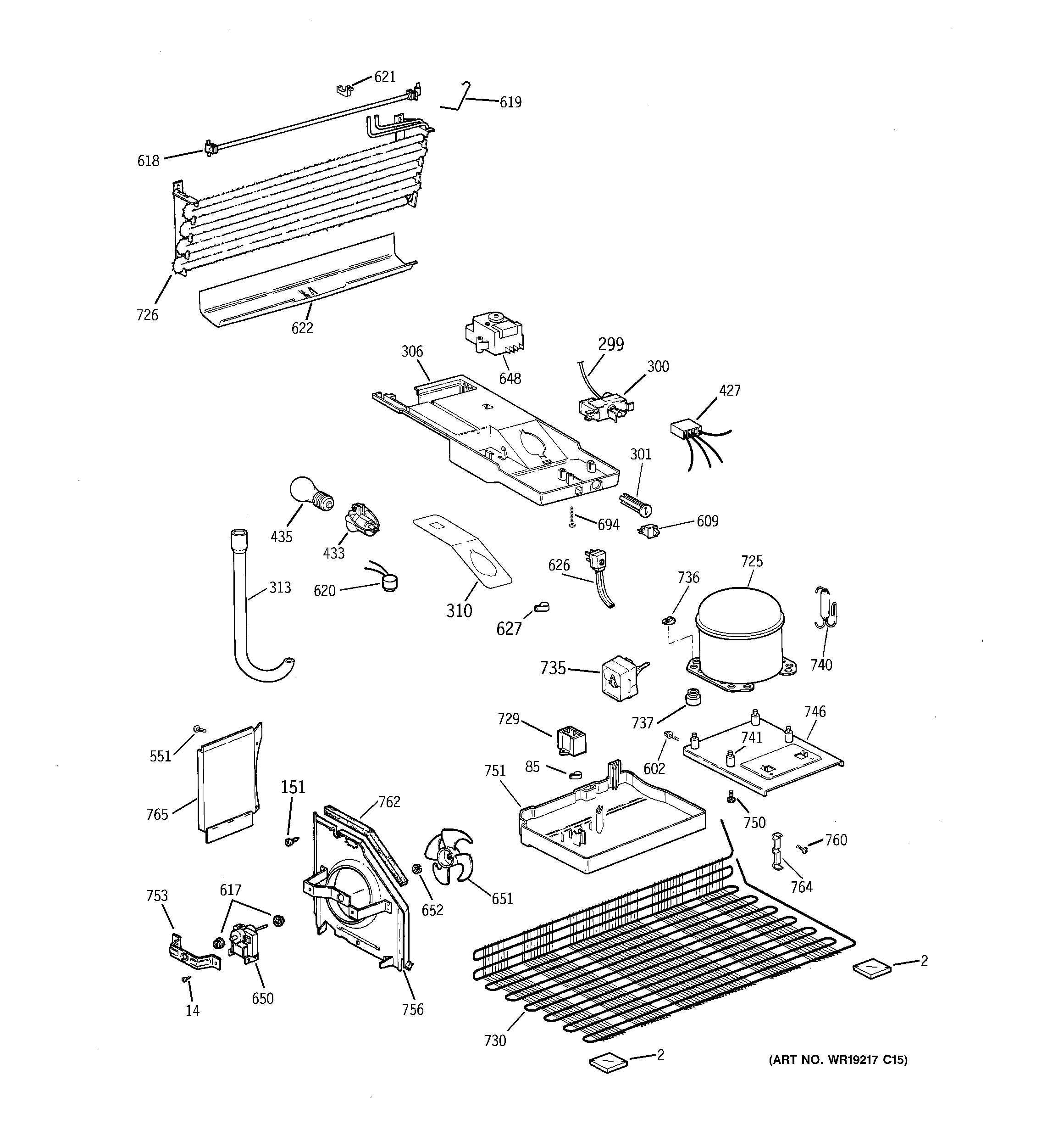 GE GTS17BBRFRCC unit parts diagram