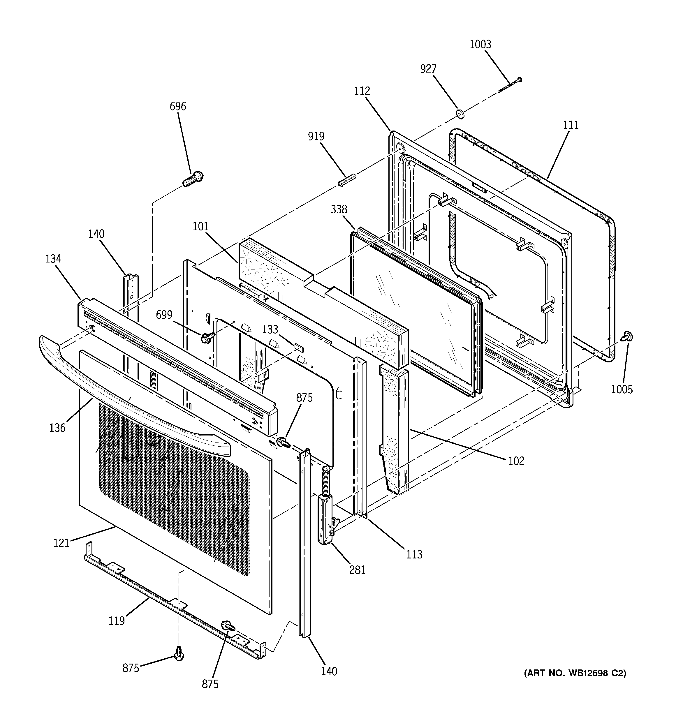 GE EER3000H01BB door diagram