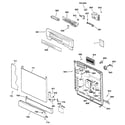 GE GSD5500G01BB escutcheon & door assembly diagram