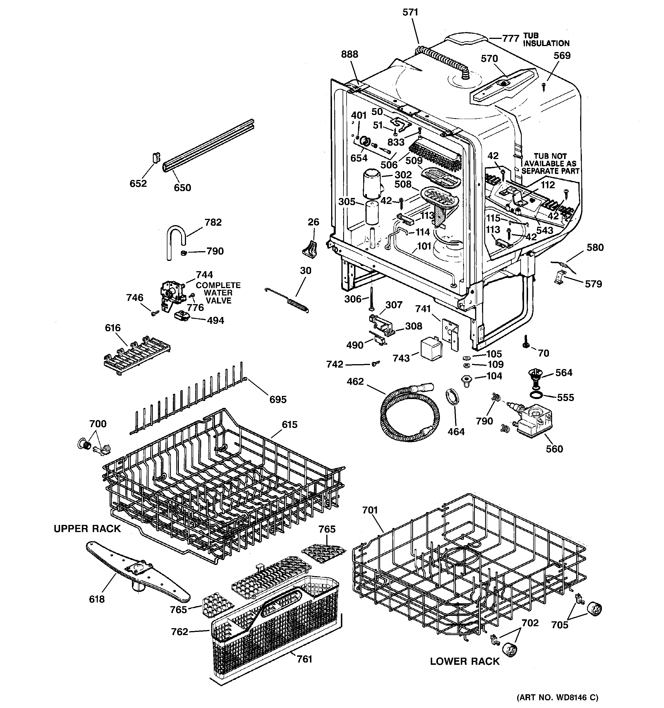 GE GSD5500G01CC body parts diagram