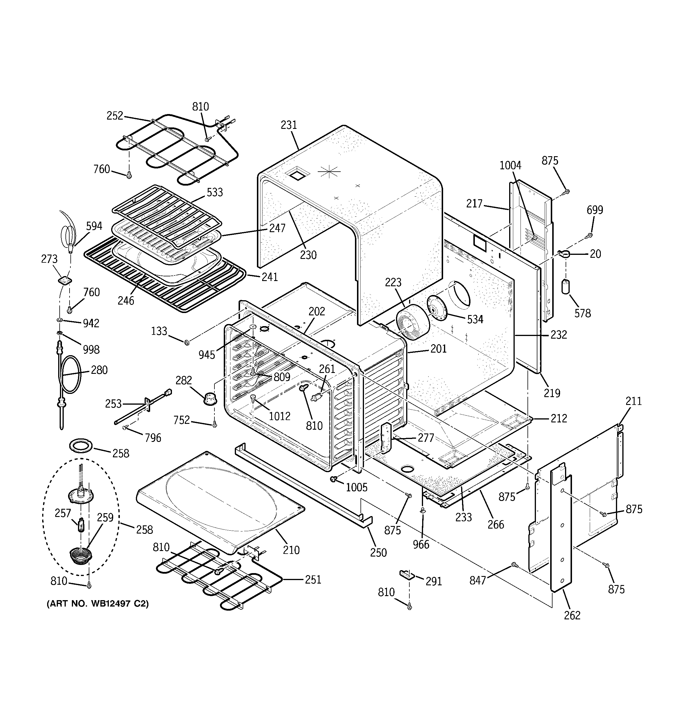 GE JD968KF3CC body parts diagram
