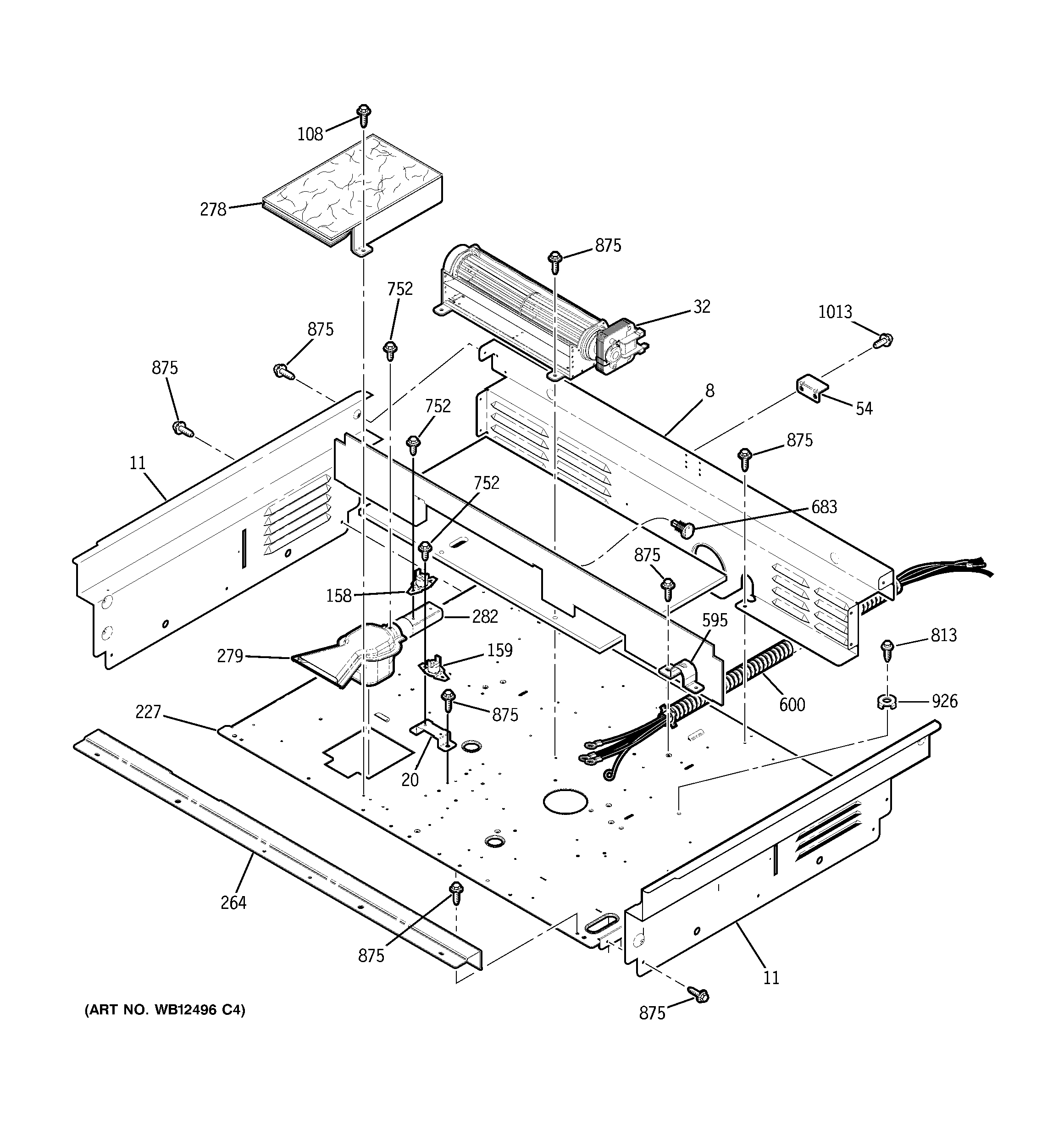 GE JD968KF3CC cooling fan diagram