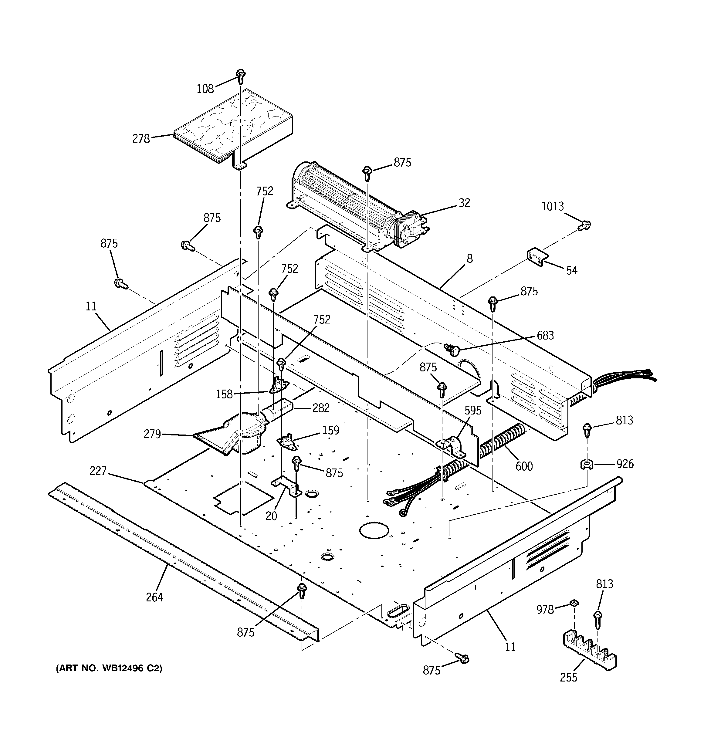 GE JD968SF2SS cooling fan diagram