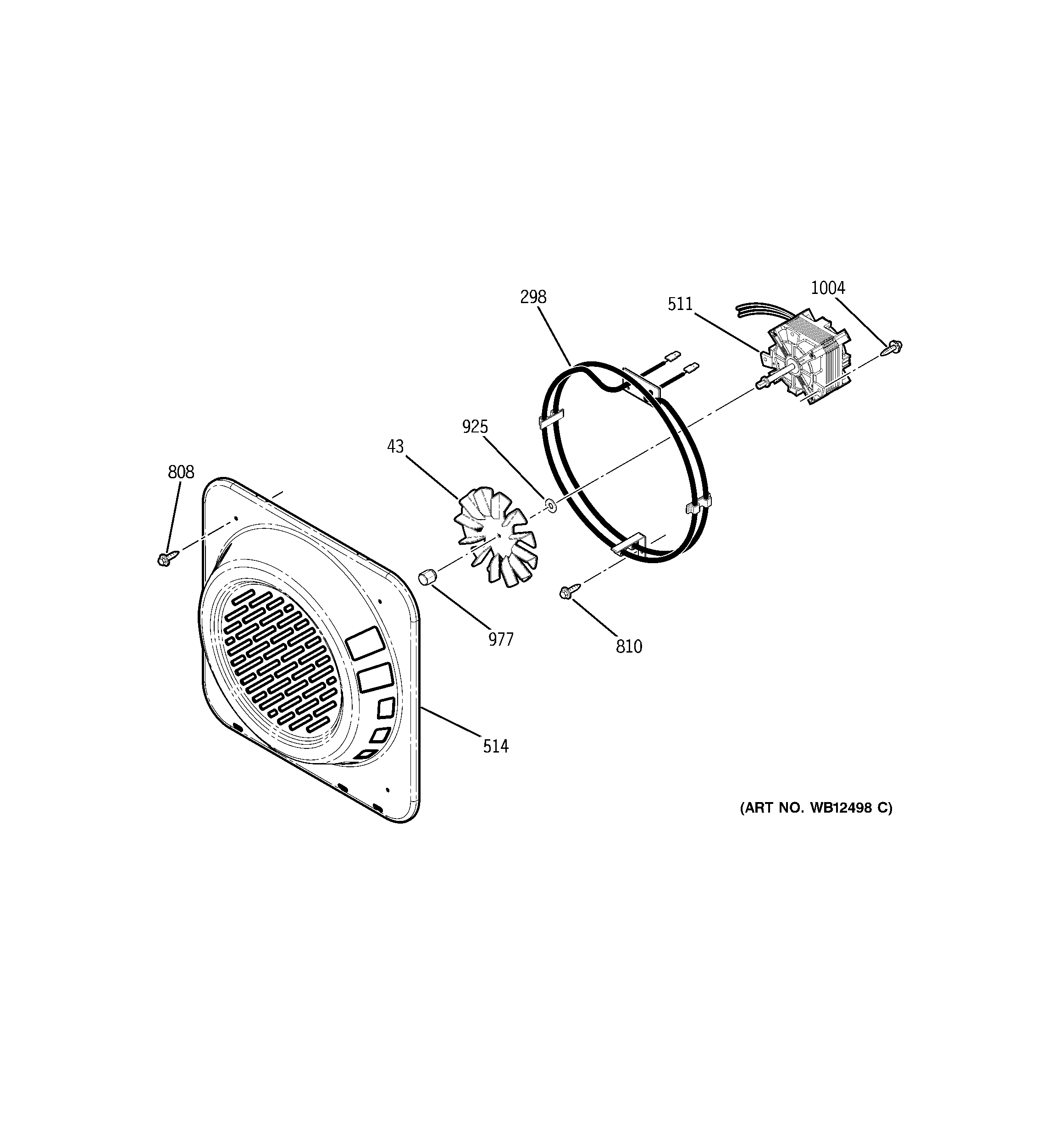 GE JD968SF3SS convection fan diagram