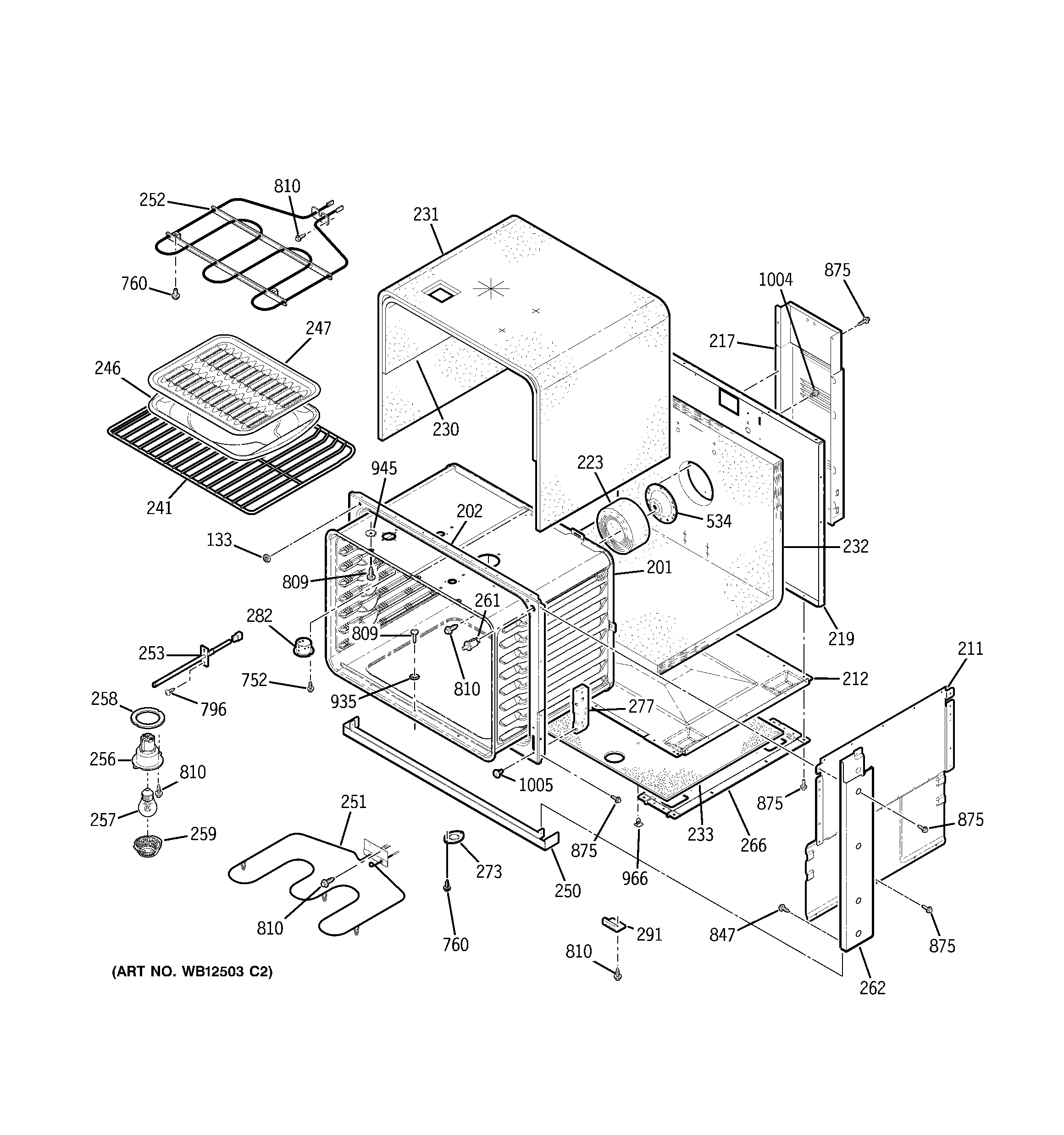 GE JDP47BF3BB body parts diagram