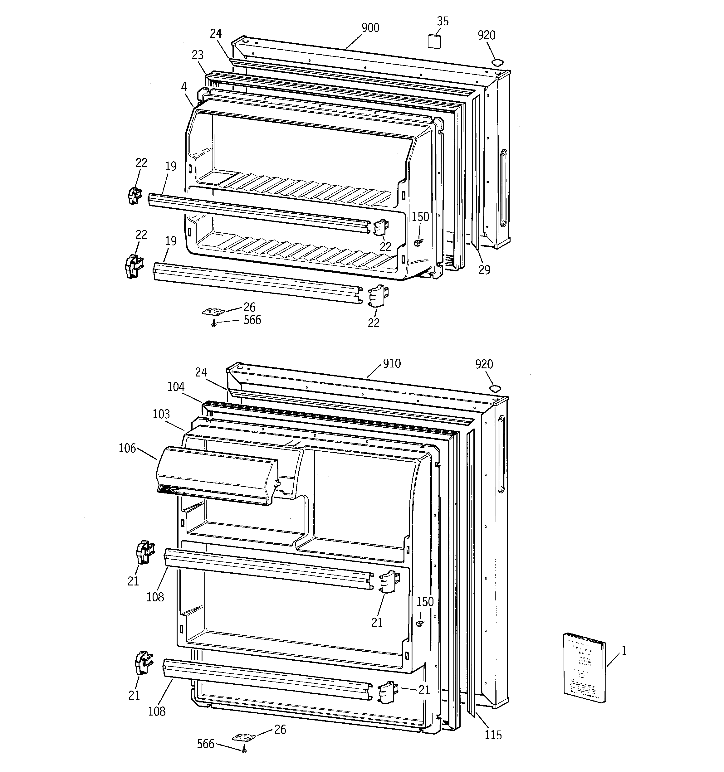 GE GTR18ABRFRWW doors diagram