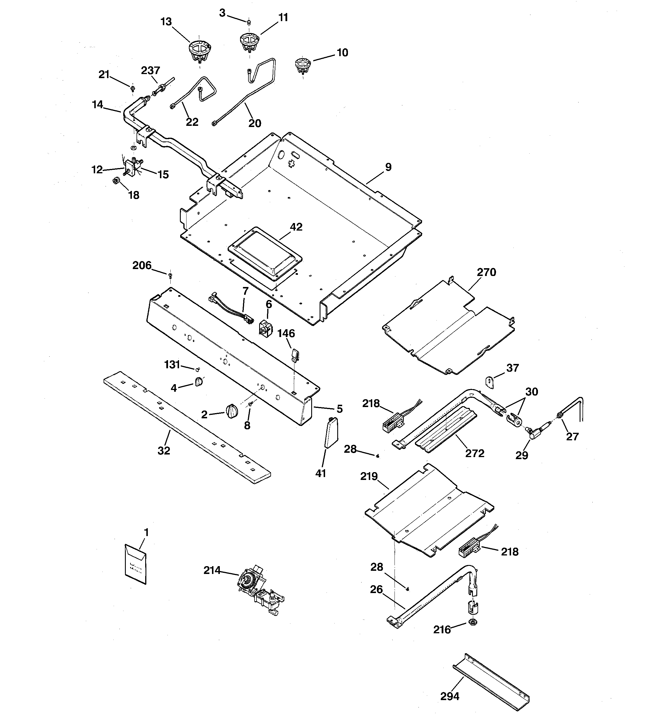 GE JGBP99SEH1SS gas & burner parts diagram