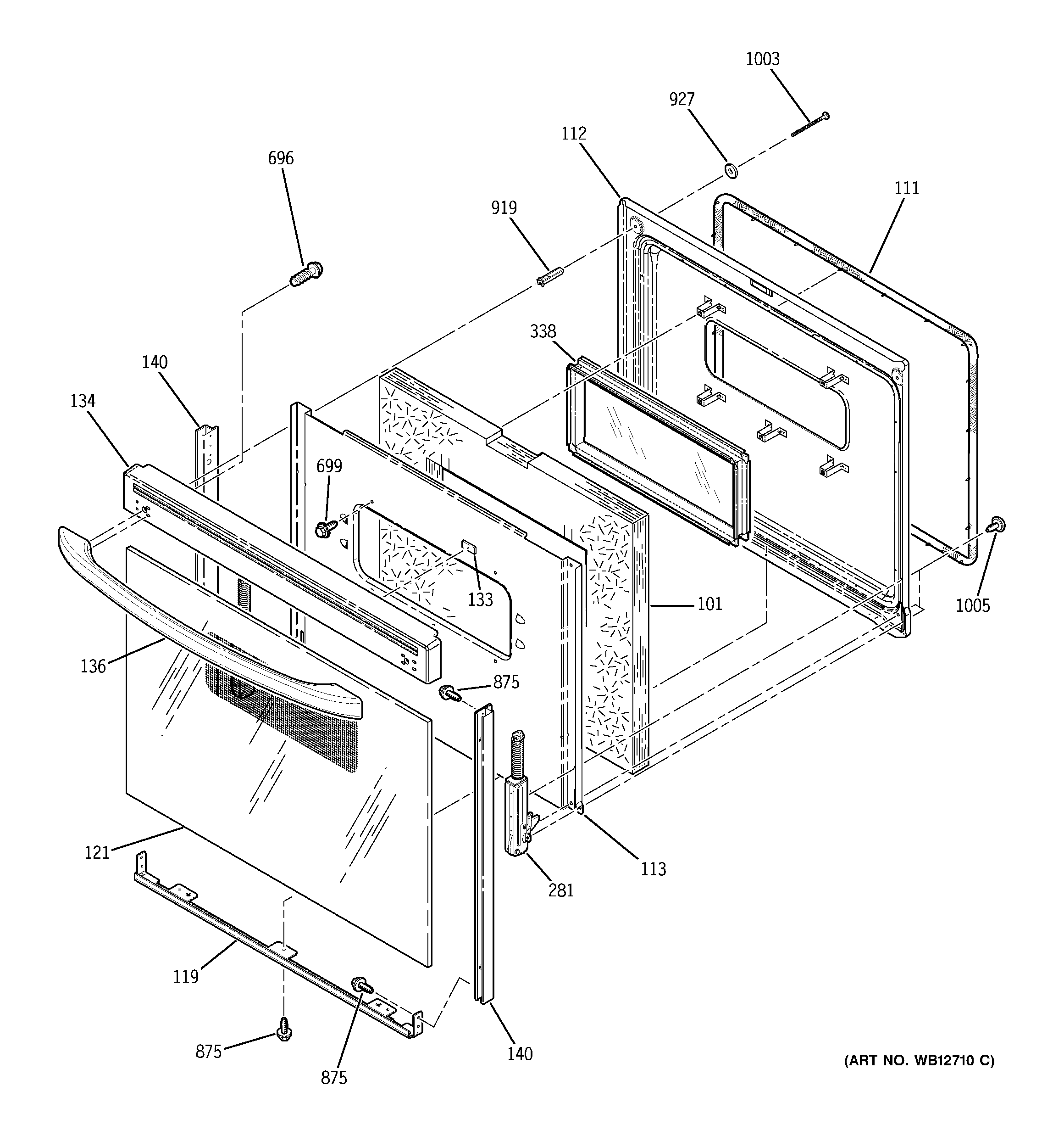 GE JBP67BF1CT door diagram